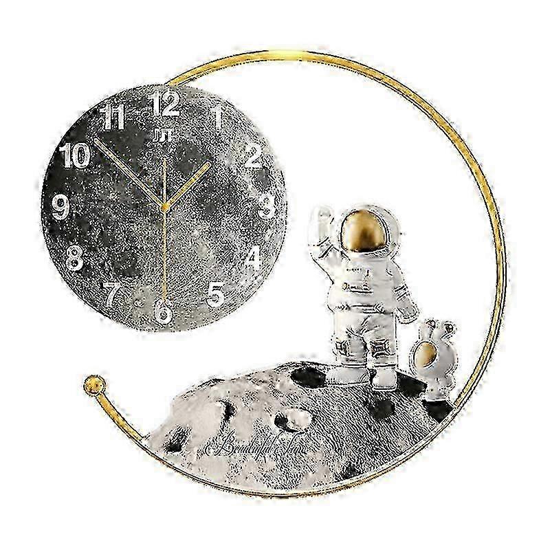 Silent astronaut wall clock, simple decorative hanging clock w
