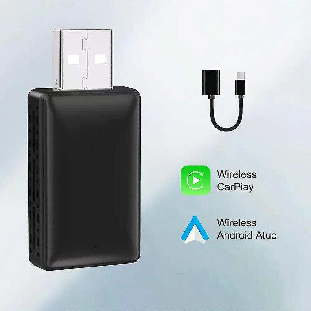 NEWEST Carplay Android Auto 2in1 Wireless Adapter Carplay Wireless Adapter for OEM Car with USB Plug and Play Wired To Wireless