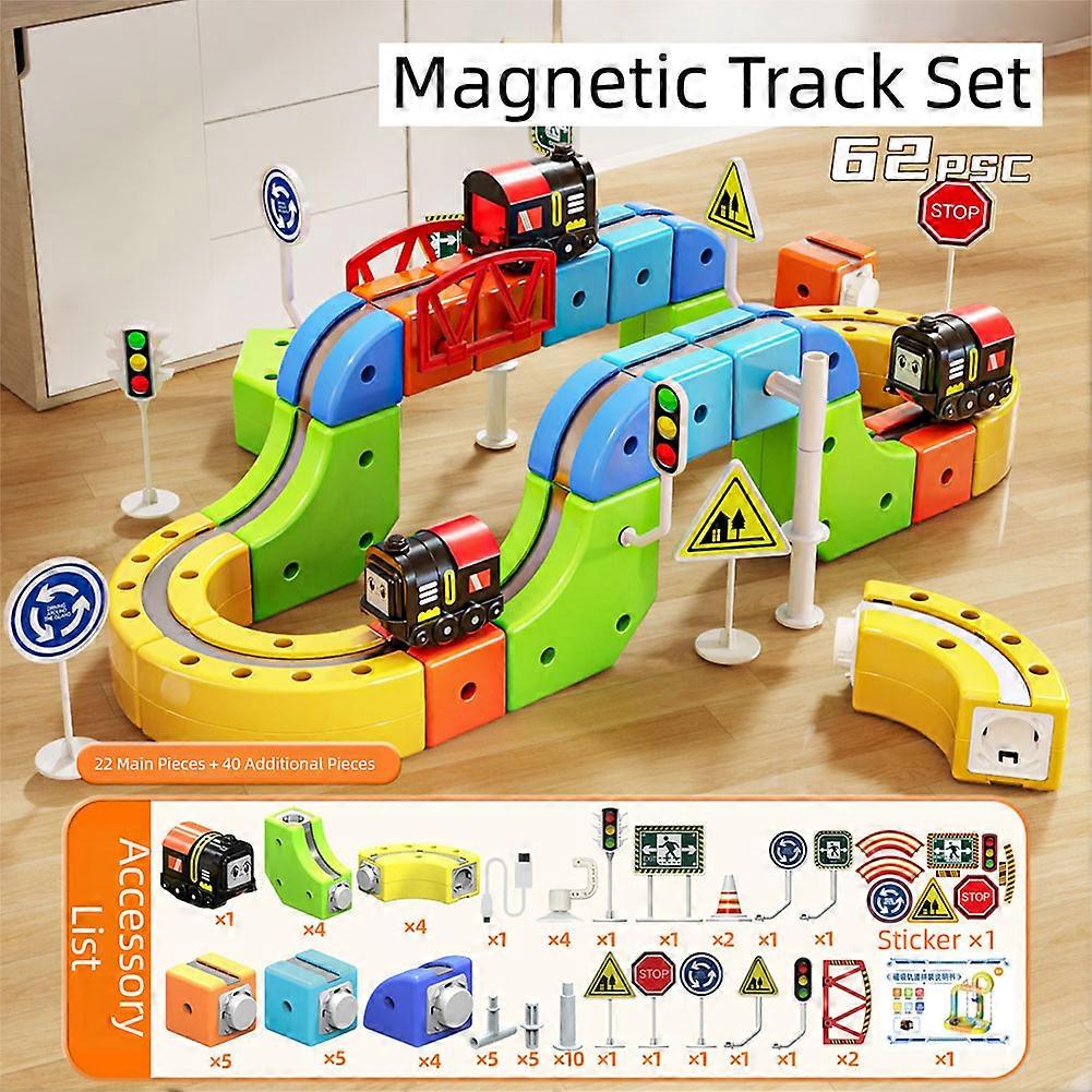 DIY Race Flexible Railway Racing Play Game Set, Building Blocks System With Rechargeable Trains, Classroom STEM Learning Aid,Christmas Gifts for Kids