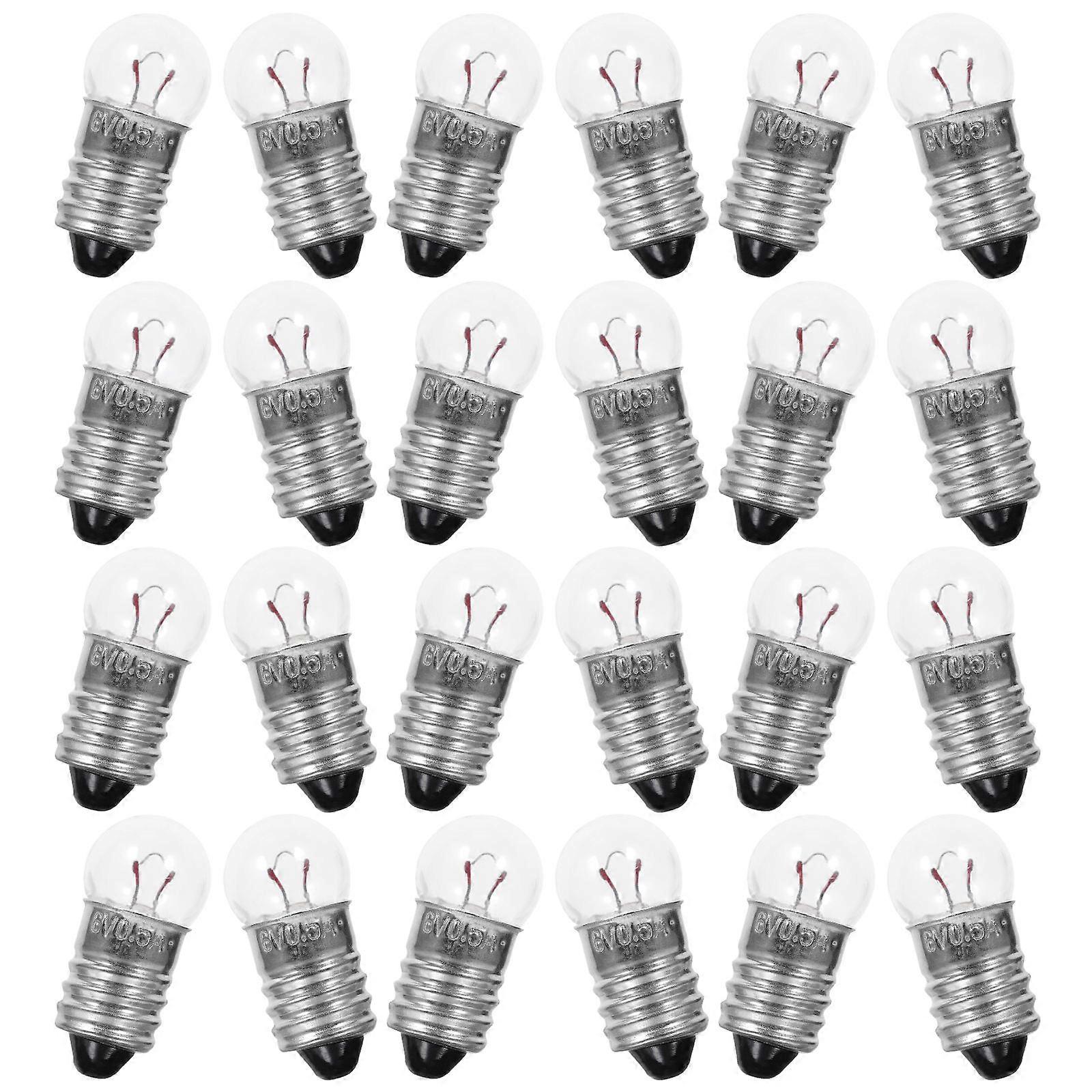 50pcs Tiny Light Bulb 6v E10 Light Socket Round Light Bulb For Experiment