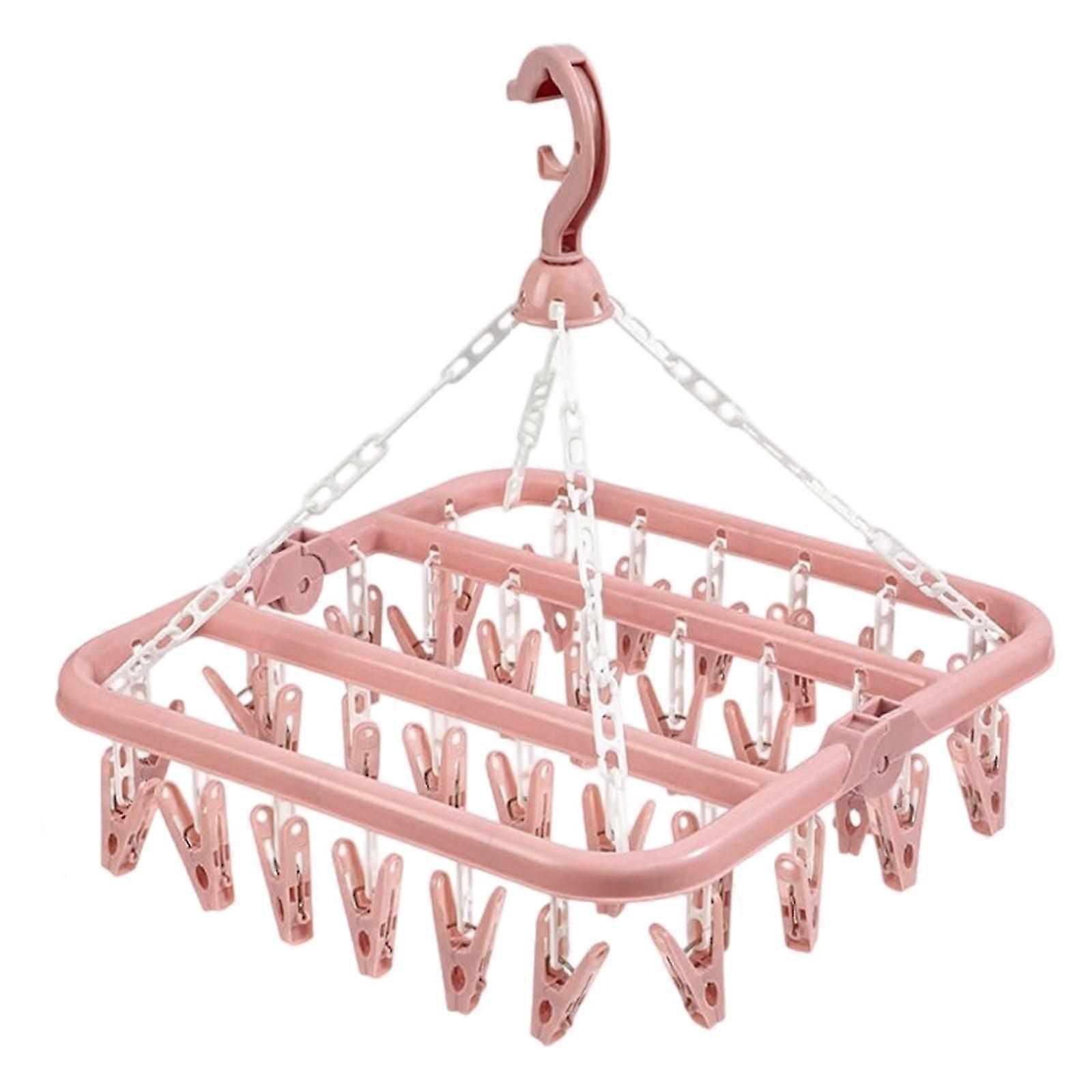 Heavy Duty 32 Clips Garment Hanger Large Laundry Loads Foldable Drying Rack SpaceSaving Design Pack