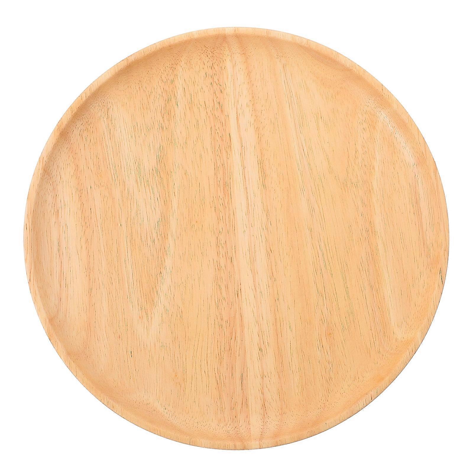 Solid Wood Dessert Fruit Plate Multipurpose Tray Bread Pan Tea Cup Holder Storage