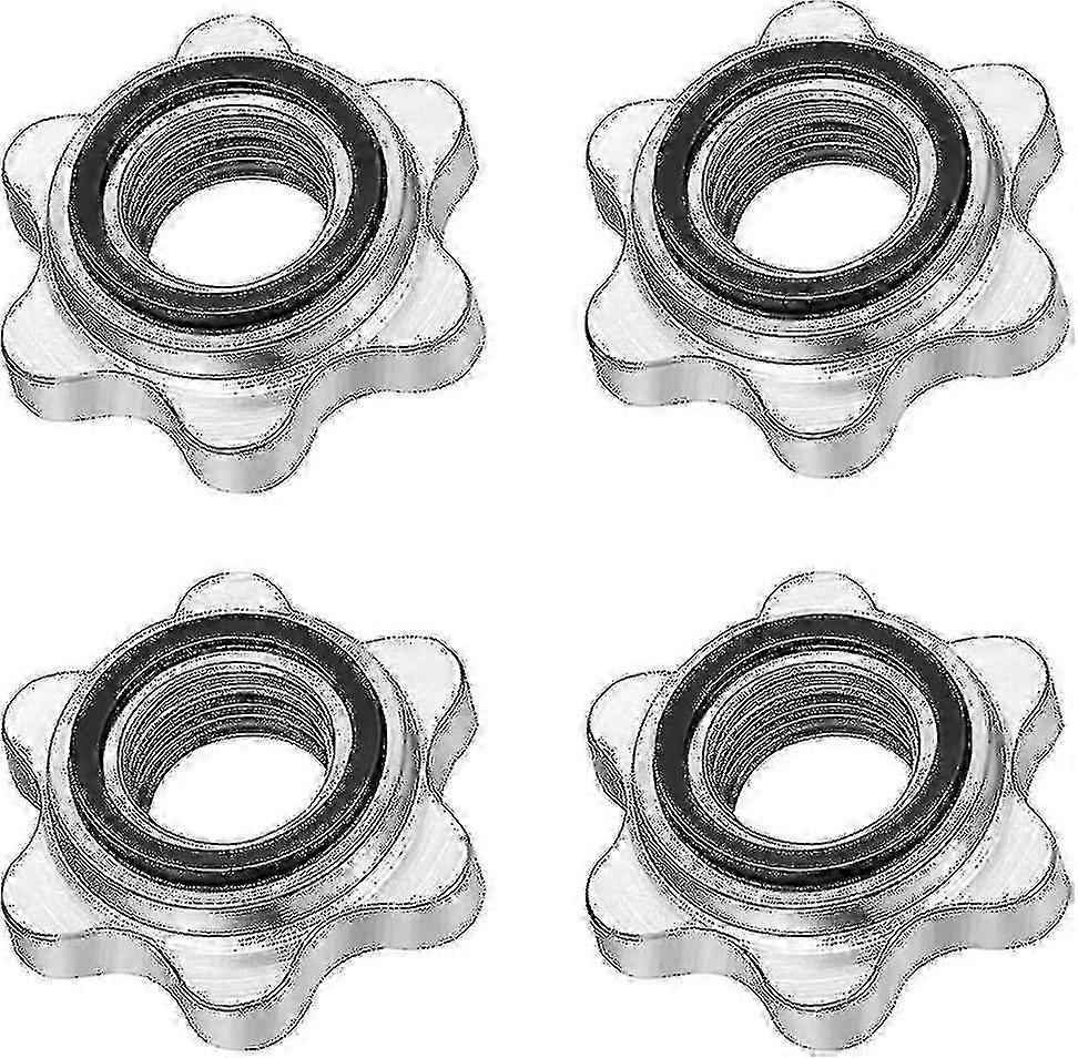 Non-slip spinlock collars for dumbbell bars, 25mm standard set of 4