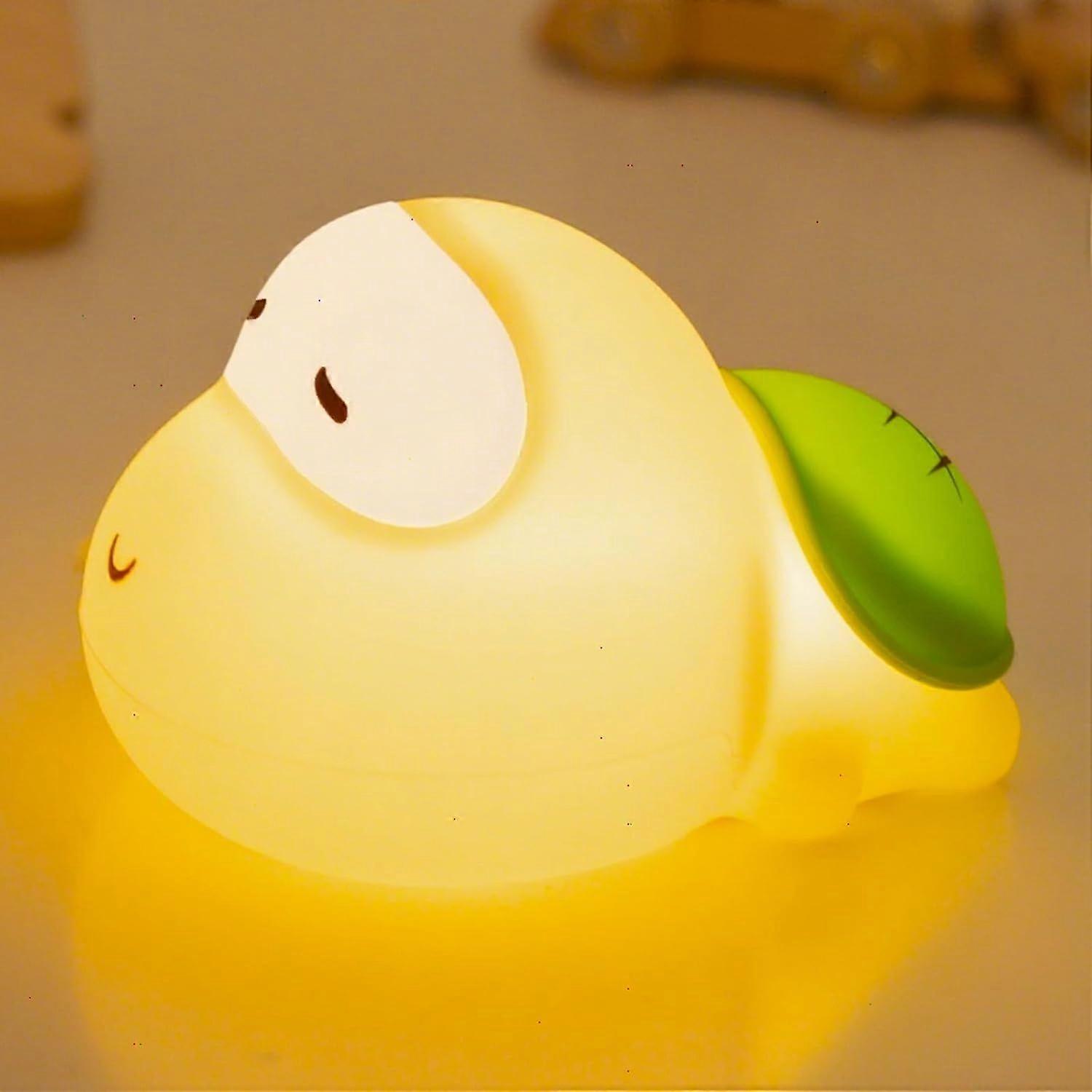 Big Head Turtle Night Light, Cute Anime Turtles Lamp with Timer, 3 Levels Touch Dim Baby Night Light