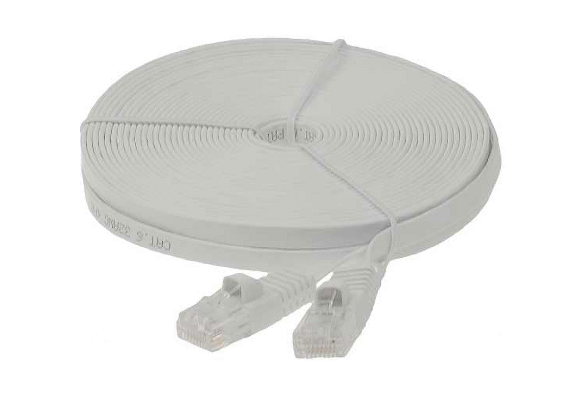 SF Cable Cat6 UTP Flat Ethernet Cable, 35 feet - White