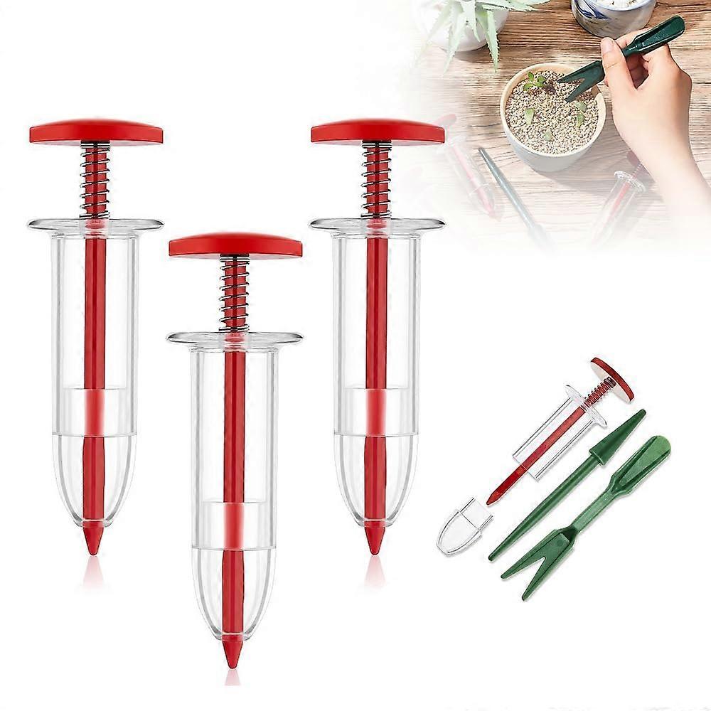 Mini Seed Spreader Set with Adjustable Output, Ergonomic Handheld Garden Seed Planter for Small Seeds