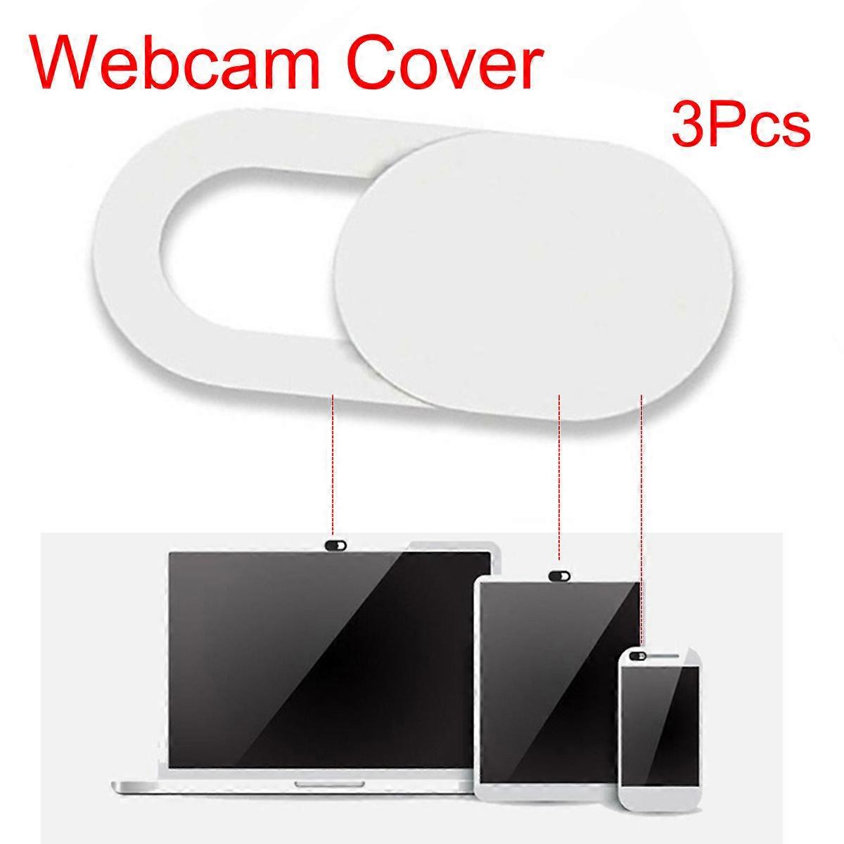 3Pcs White Privacy Webcam Covers Sliding Protectors for Camera Security Shield
