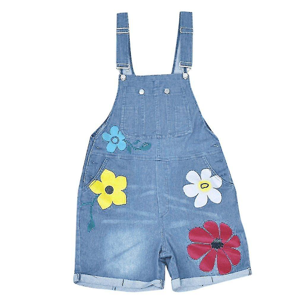 Bib Shorts Playsuits Flower Printed Jeans Rompers