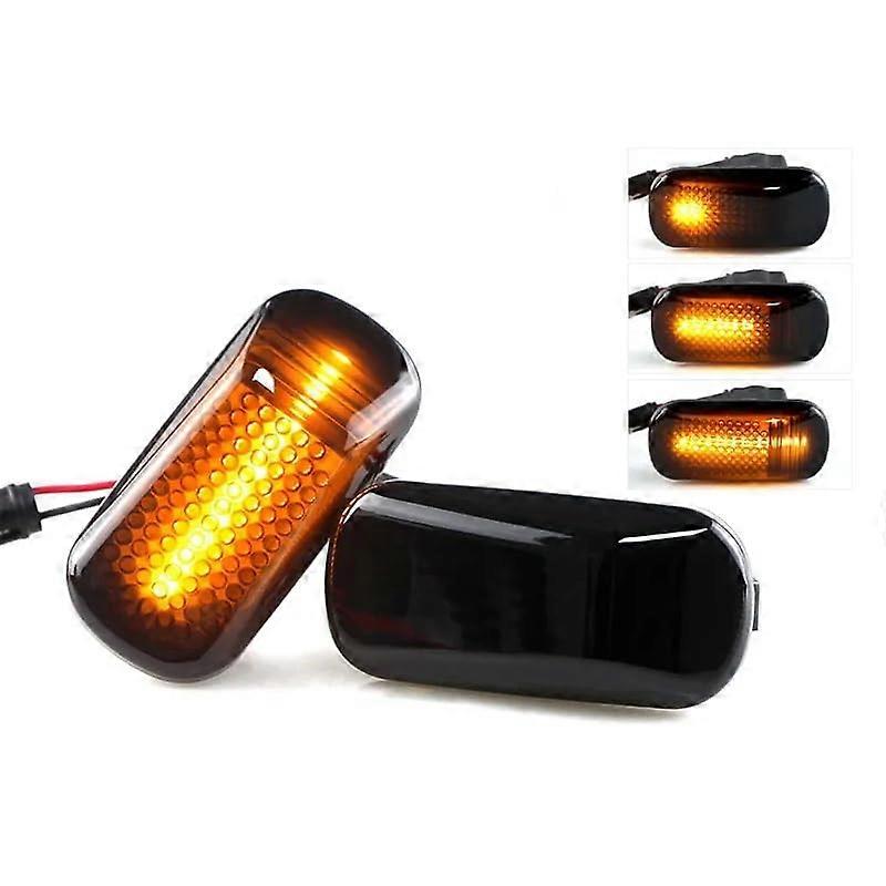 2pcs Amber Flowing LED Turn Signal Side Marker Lights for Honda Civic Accord CRV, OEM Fit