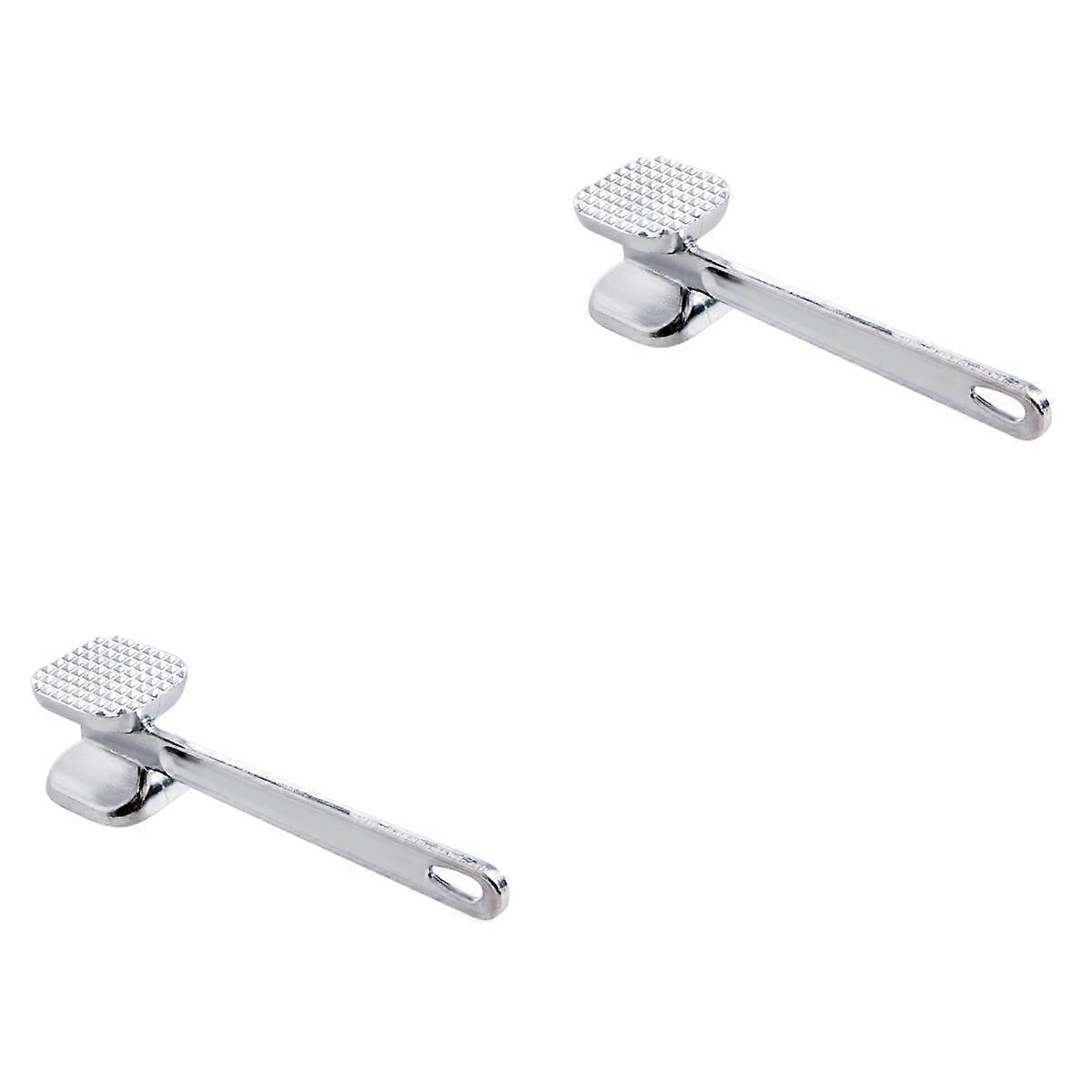 Double Sided Aluminum Alloy Kitchen Hammer for Meat Solid Tenderiser Tenderizers 2 Count