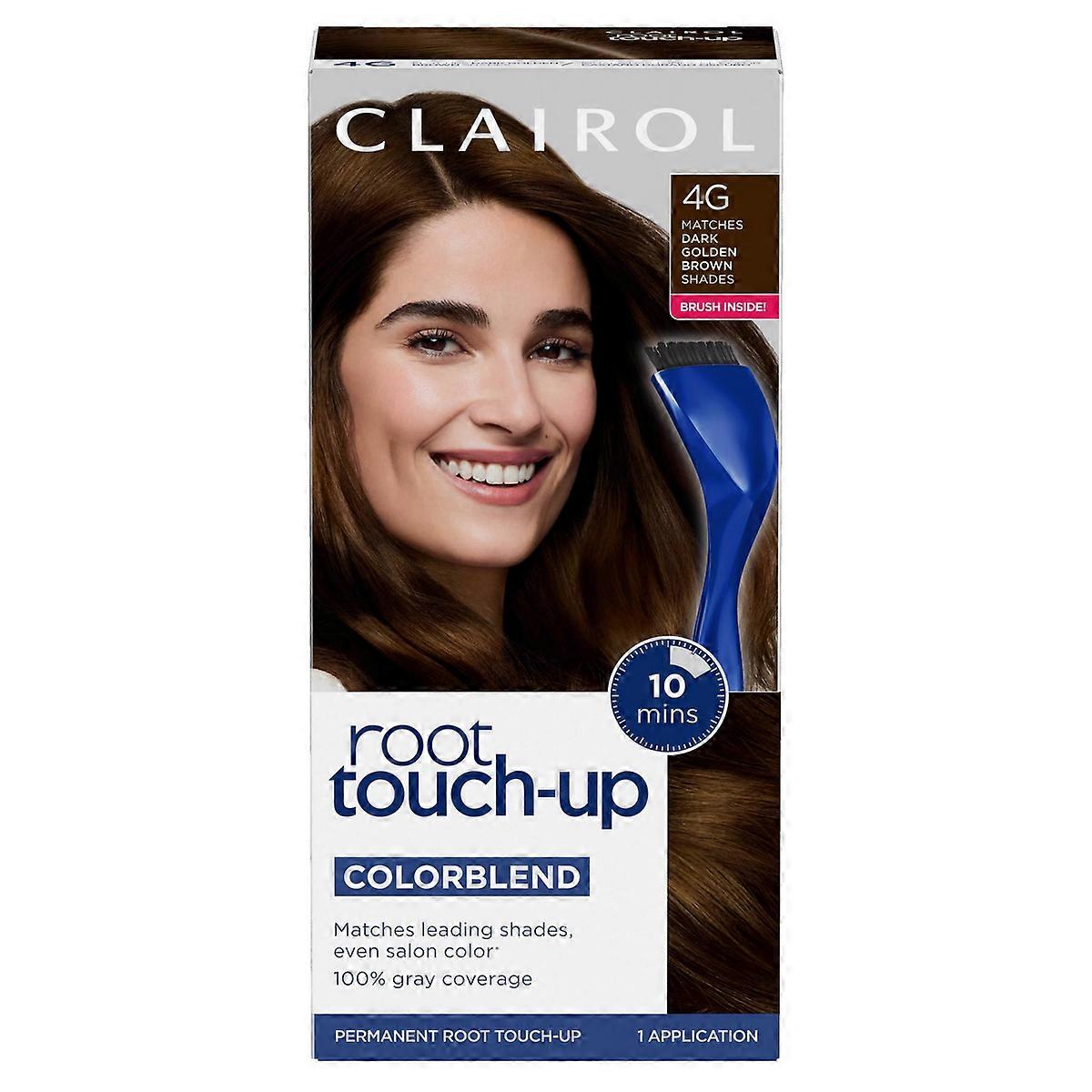 Nice'n Easy Clairol Permanent Root Touch Up Hair Color Kit, 100% Gray Coverage, 10-min Application, 4g Dark Golden Brown, 1 Kit