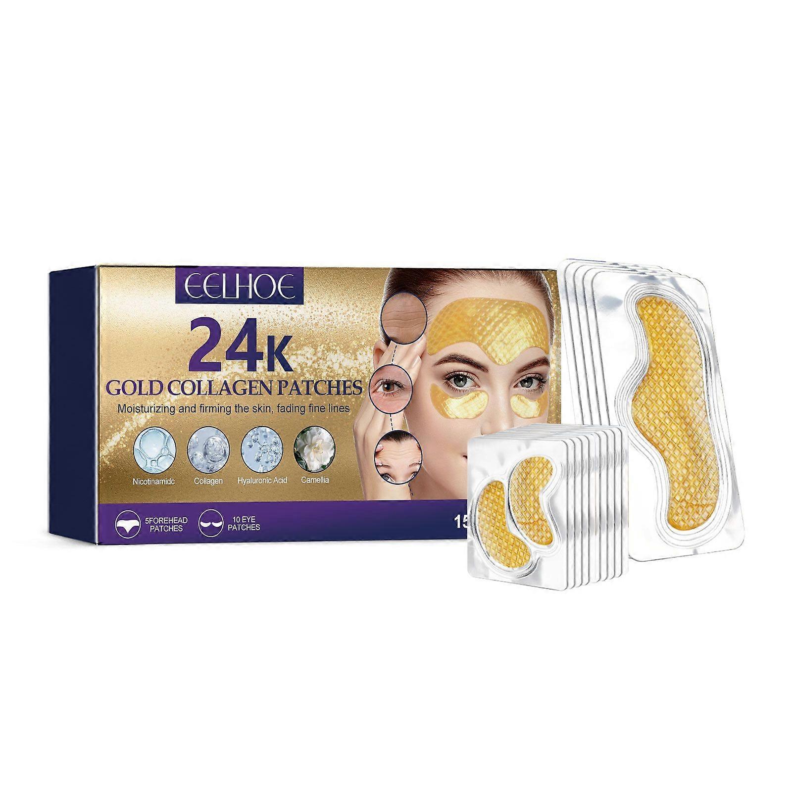 EELHOE 24k Forehead Wrinkle Patch, Tightens Forehead And Raises Fine Lines, Moisturizes And Smoothes Skin