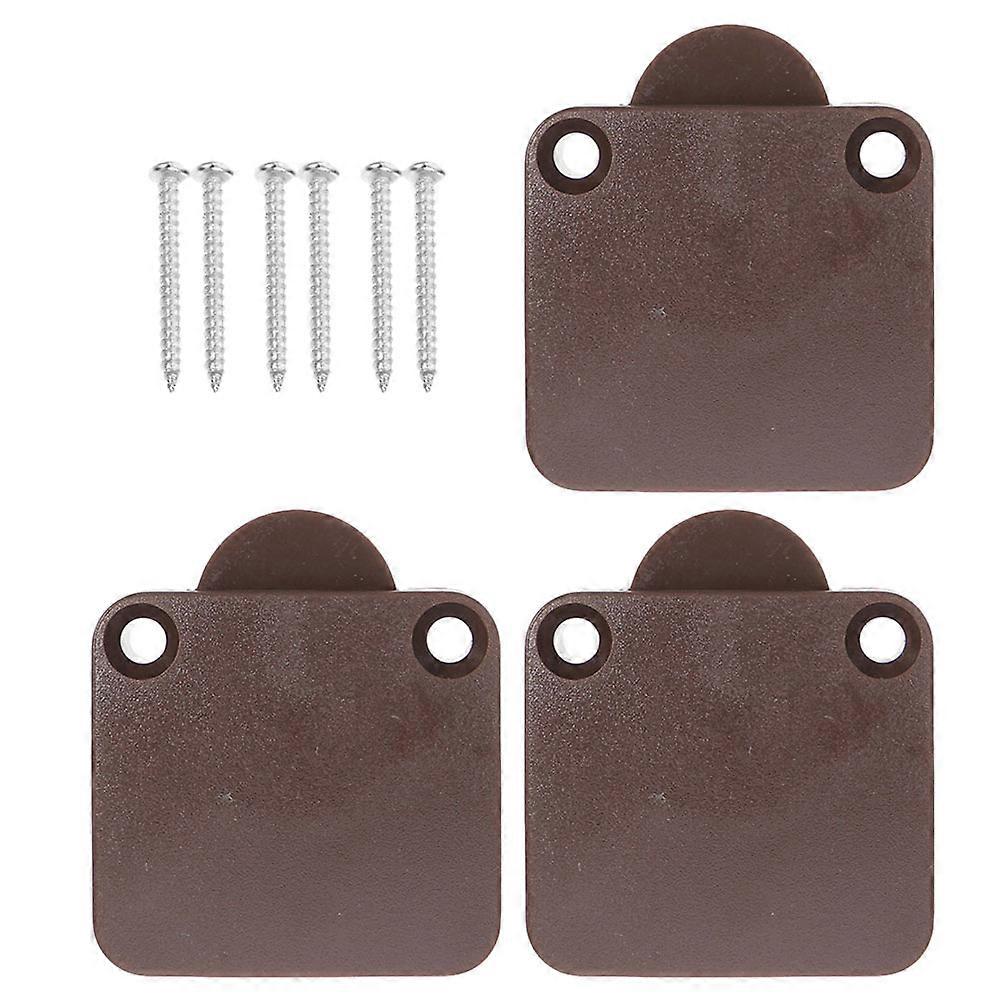 3Pcs Door Closed Light Switch with Self Reset for Closet Control Coffee