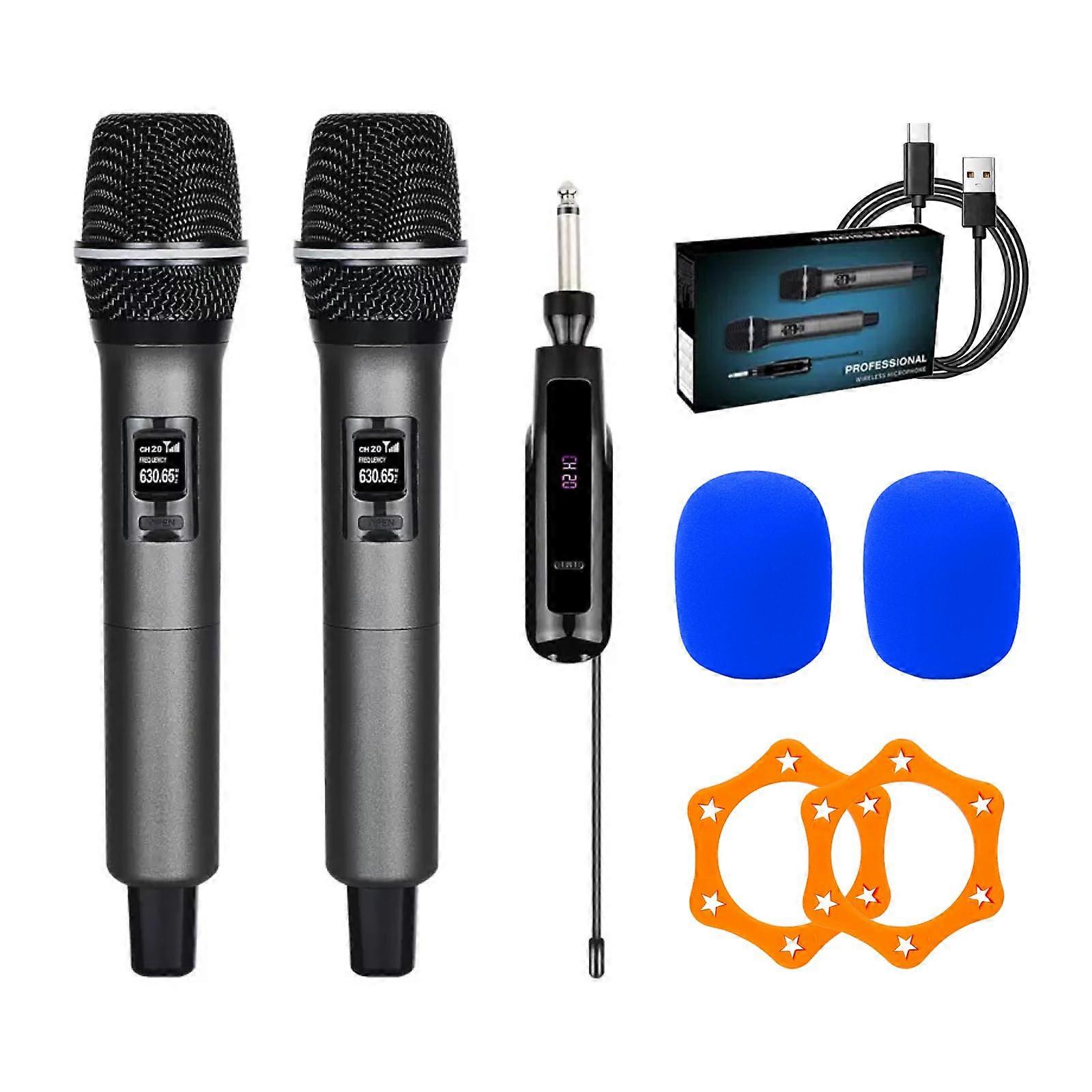 UHF Wireless Microphone with Stable Connection, Rechargeable Battery, Clear Sound for Karaoke and Singing