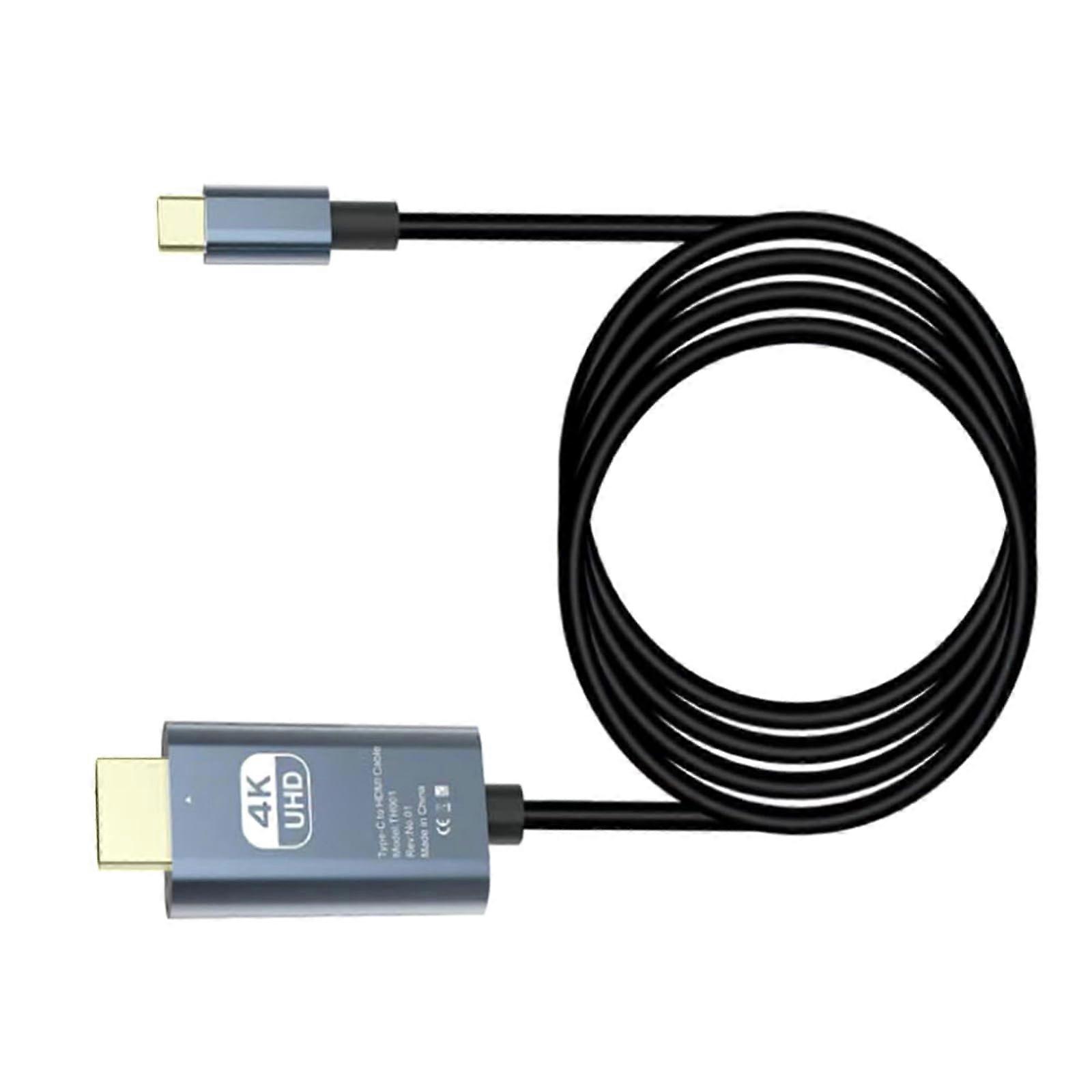 USB C to HDTV Cable 4K60Hz 4K30Hz Supported 180cm Length Phone Computer Gaming Console Compatible  Resolution