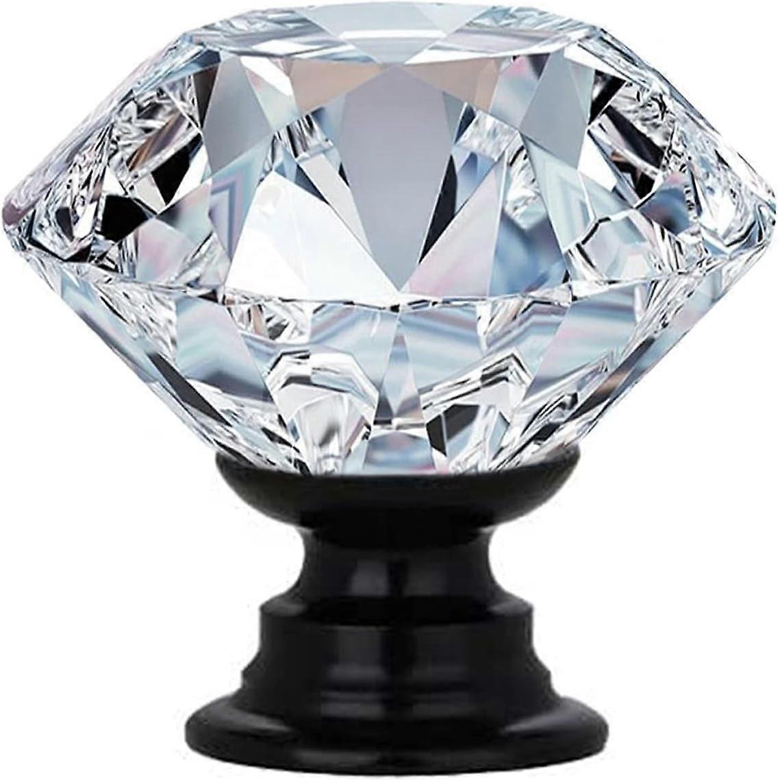 12 Pcs 30MM Clear Glass Dresser Knobs Silver Diamond Drawer Knobs Pulls Handles Kitchen Cabinet Knobs for Dresser Drawers