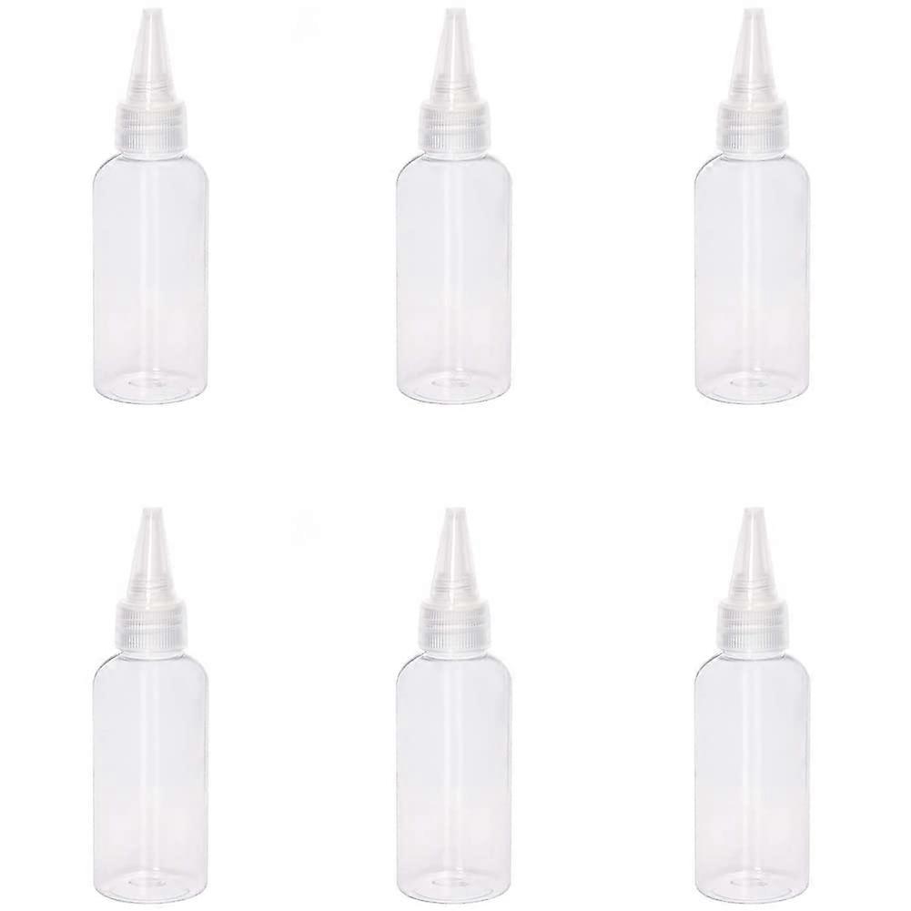 6 Pack 50ml Plastic Squeeze Bottles with Caps for Easy Liquid Dispensing and Craft Storage
