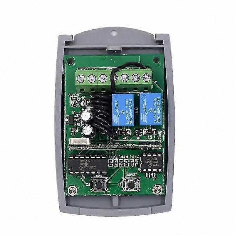 Receptor de puerta de garaje de doble canal de 12 V-24 V, 433 MHz, interruptor de control remoto para abridor de portón, código variable fijo de 433,92 MHz