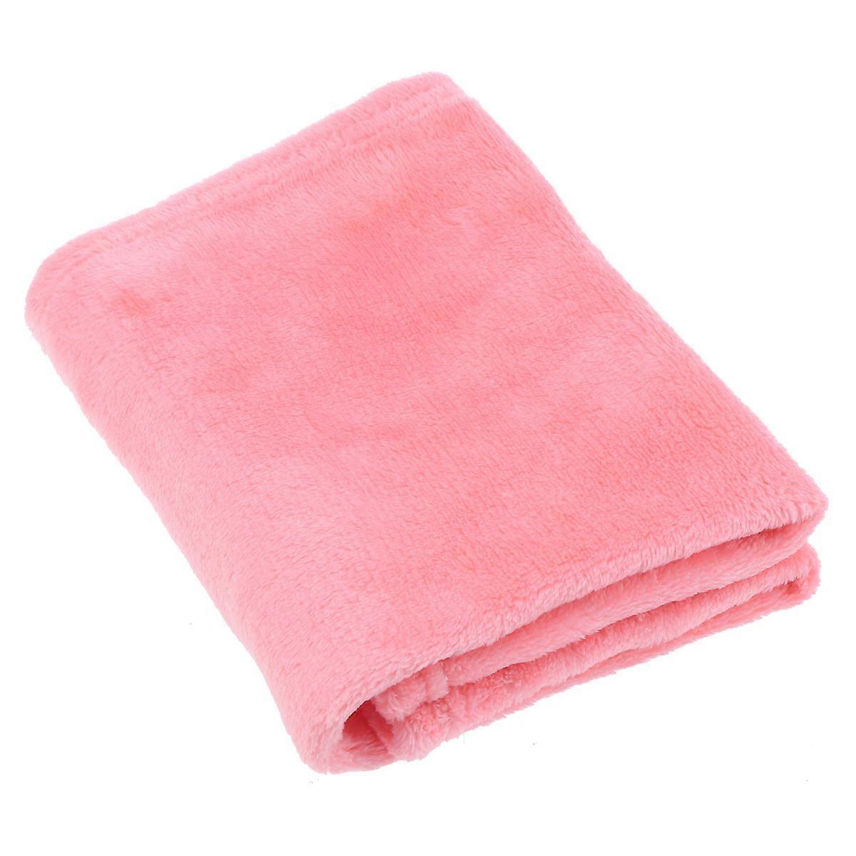 Cozy Pink Flannel Pet Blanket for Warming Use Made of Polyester Fiber Lightweight 50x60 Inches