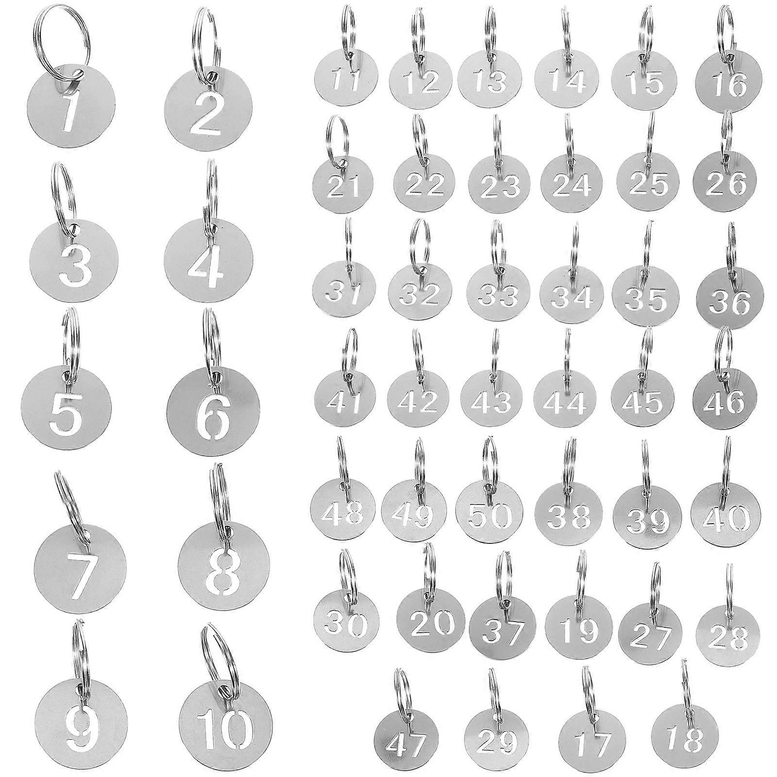 Numbered Tags Stainless Office Use Portable 50Pcs