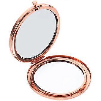 Ästhetischer Mini-Schminkspiegel, Roségold, Metall