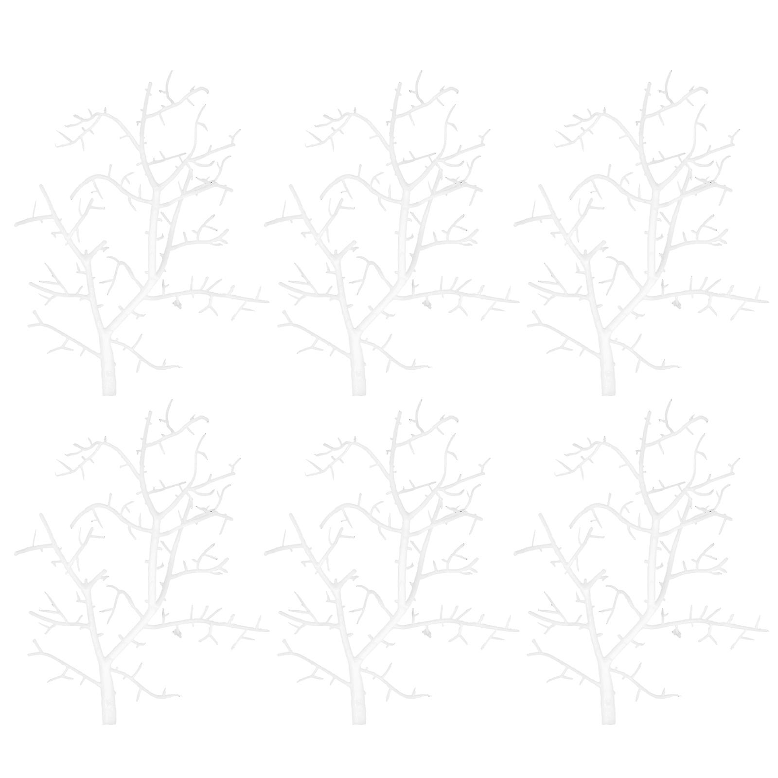 Artificial Tree Branches for Decorating 6Pcs White Plastic Fake Dry Branches