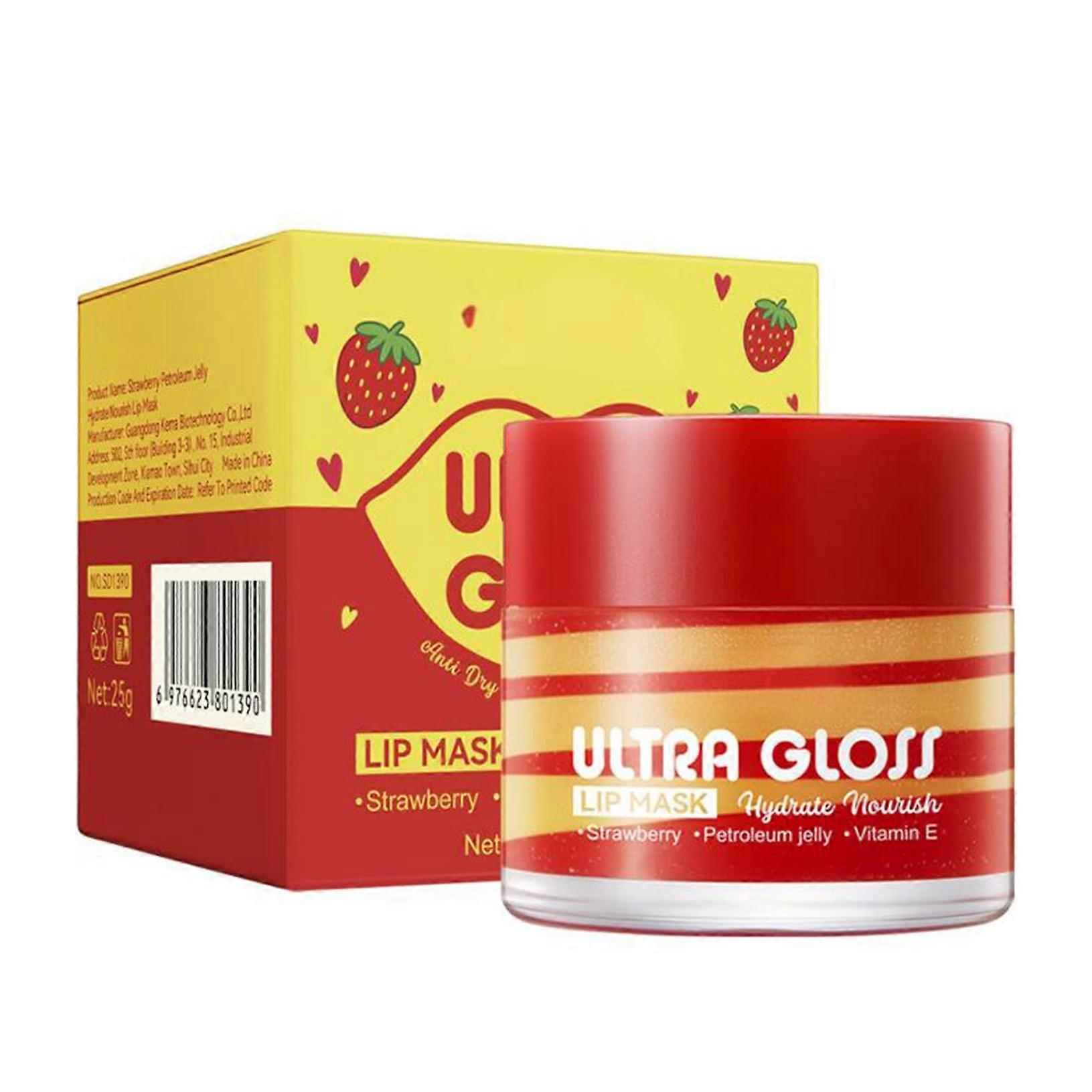 Strawberry Lip Sleeping Mask with Collagen for Deep Hydration and Overnight Lip  Red