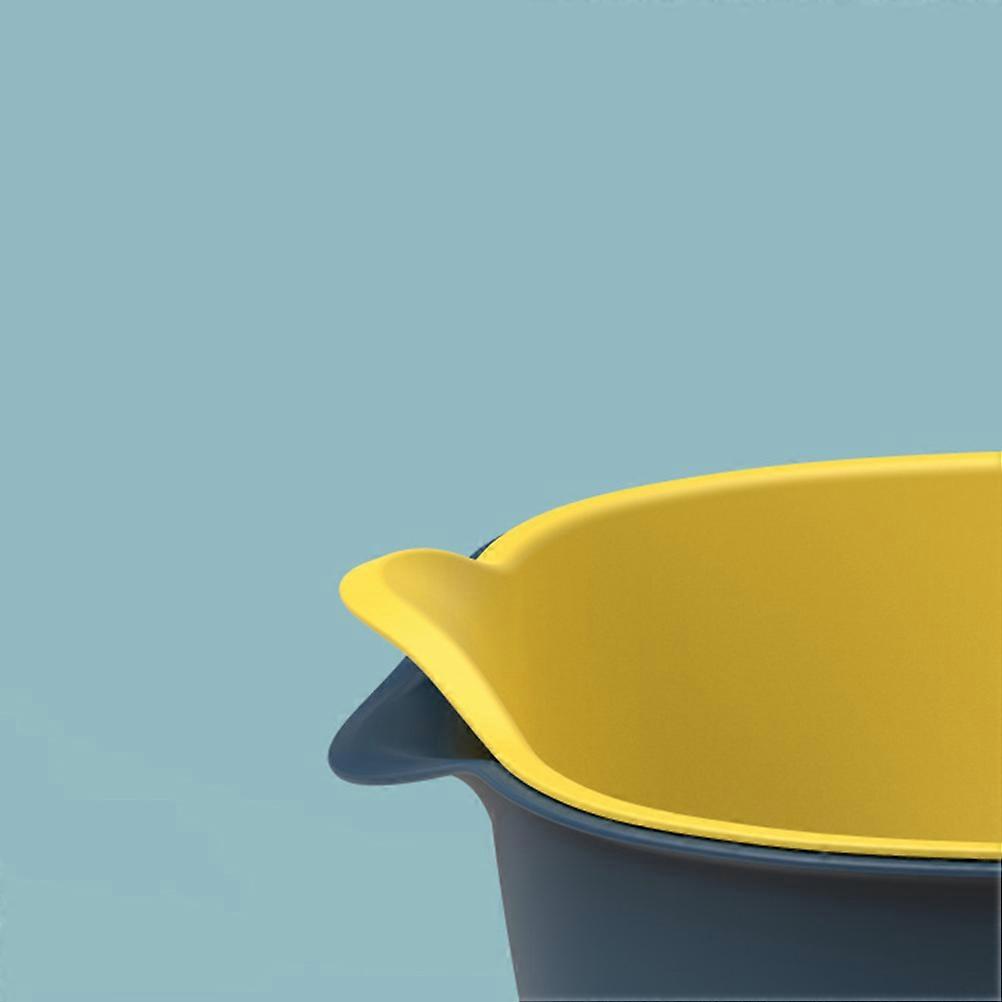 Fruit Container Double Layers for Kitchen Use Blue Vegatable Basket