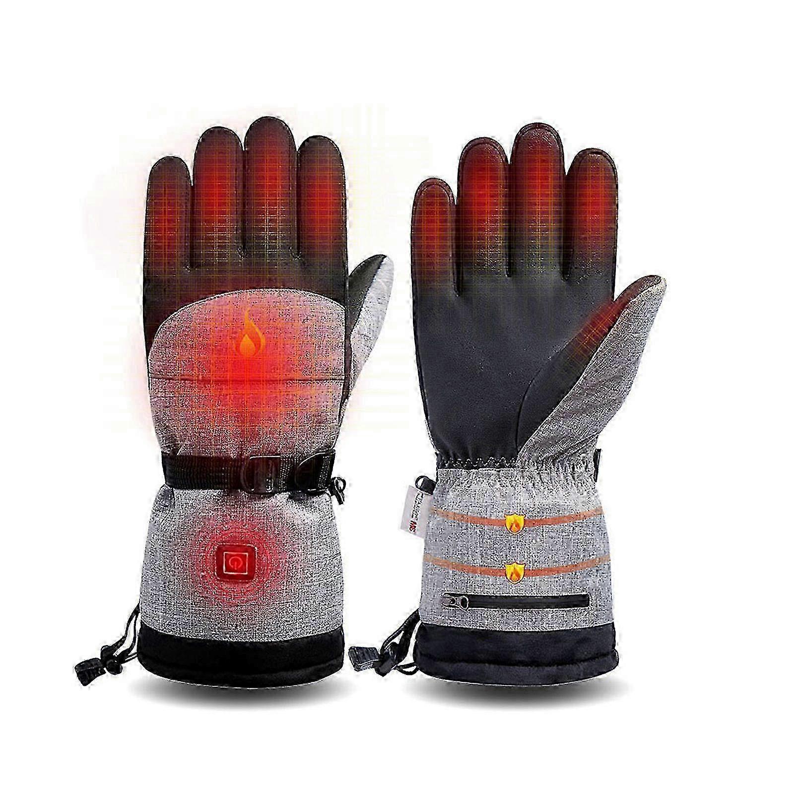 Heated Gloves, Adjustable Large Capacity Waterproof Touchscreen Heated Motorcycle Gloves