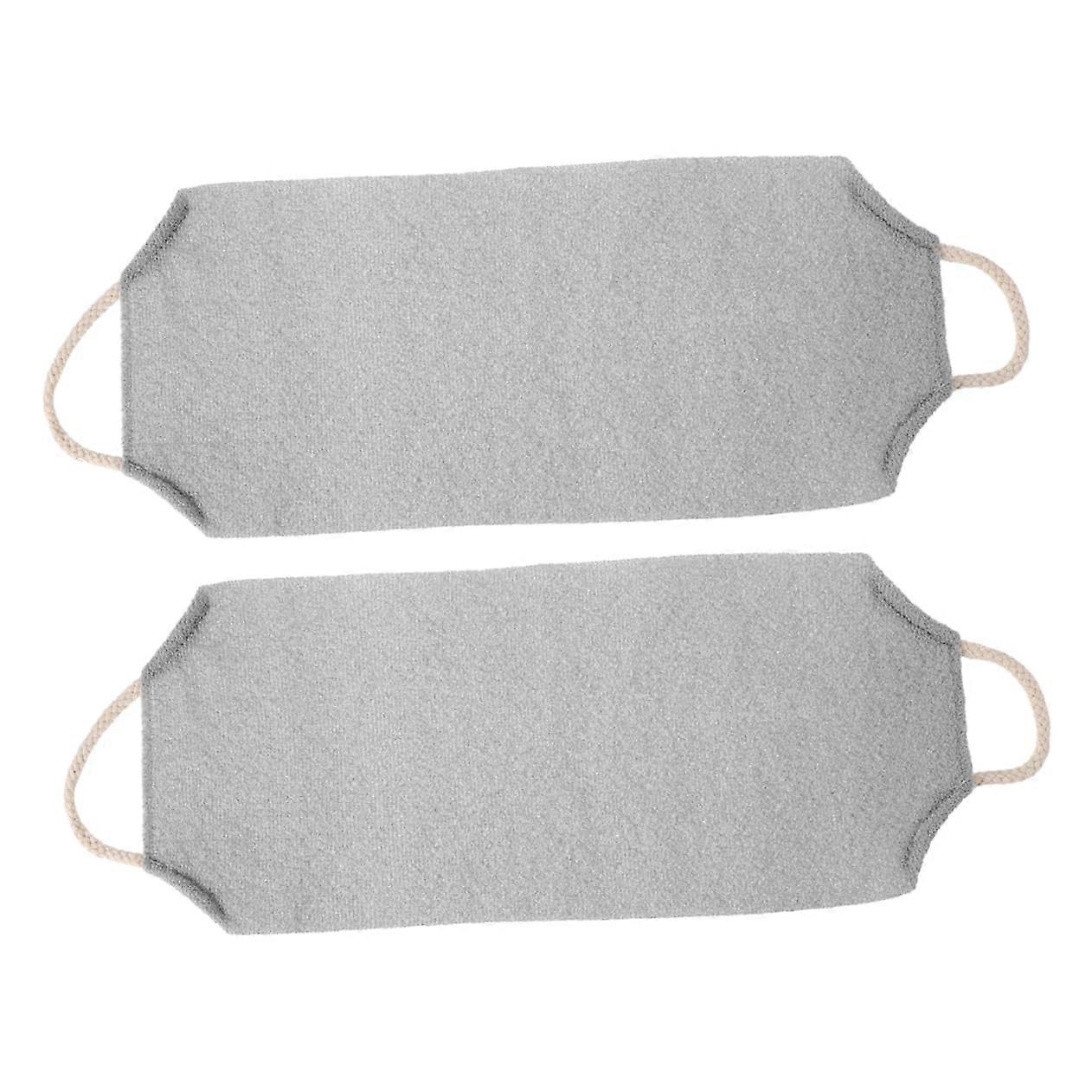 2pcs Stretchable Exfoliating Back Scrubber Towel for Shower Deep Cleaning Lightweight Light Grey