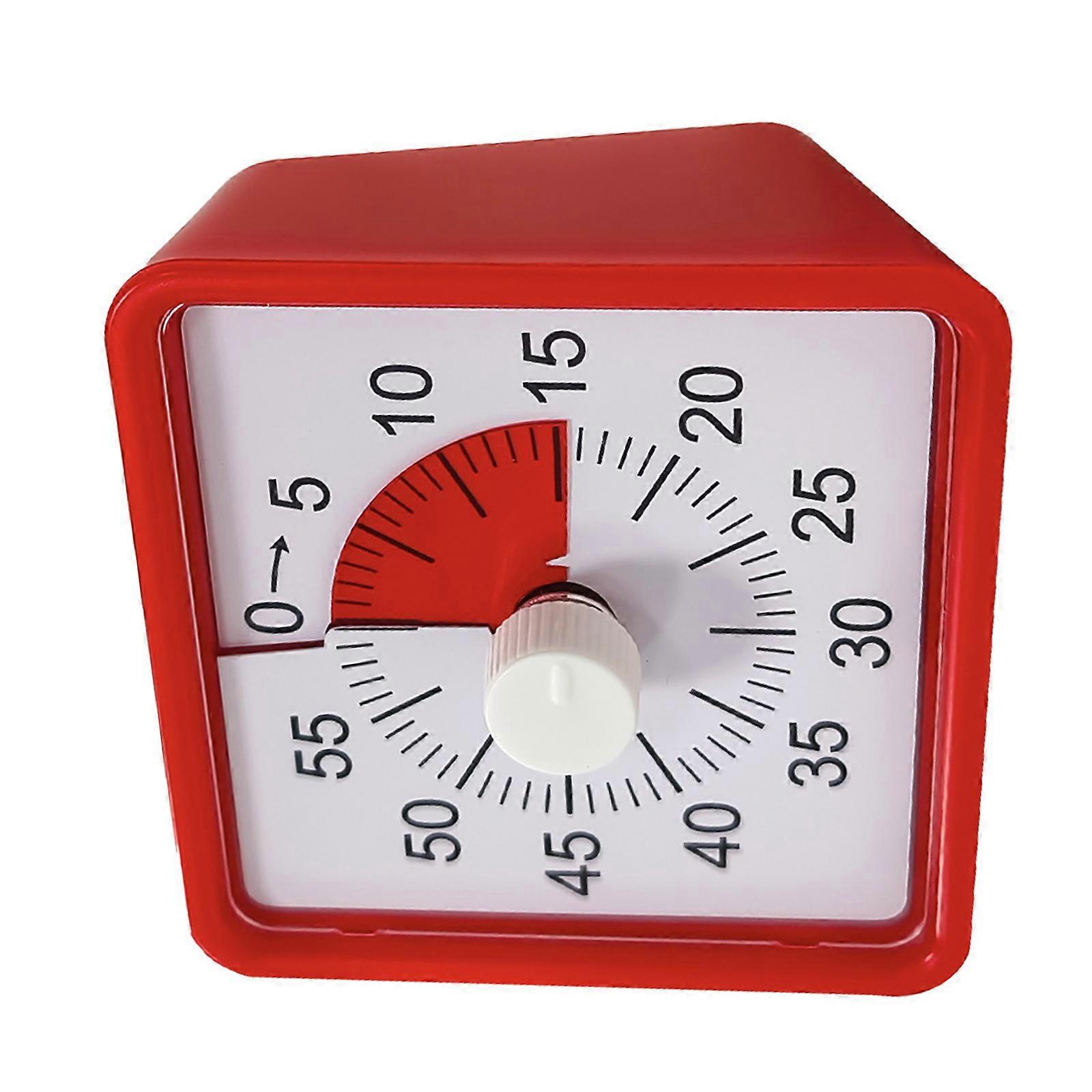 Visual Countdowns Timer Quiet 60 Minutes Feature Large Display for Kitchens Gym Timing Quiet Operation Durable Portable  Red