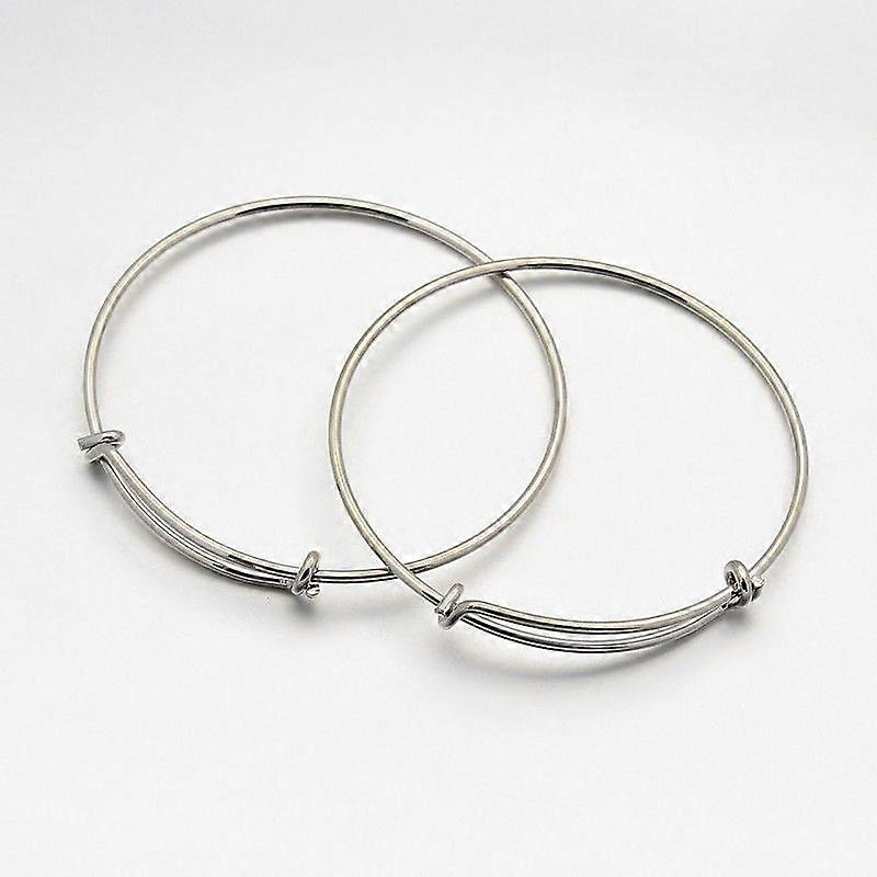 Adjustable Brass Bangles Making Nickel Free Platinum 2-1/2 inch(64mm)