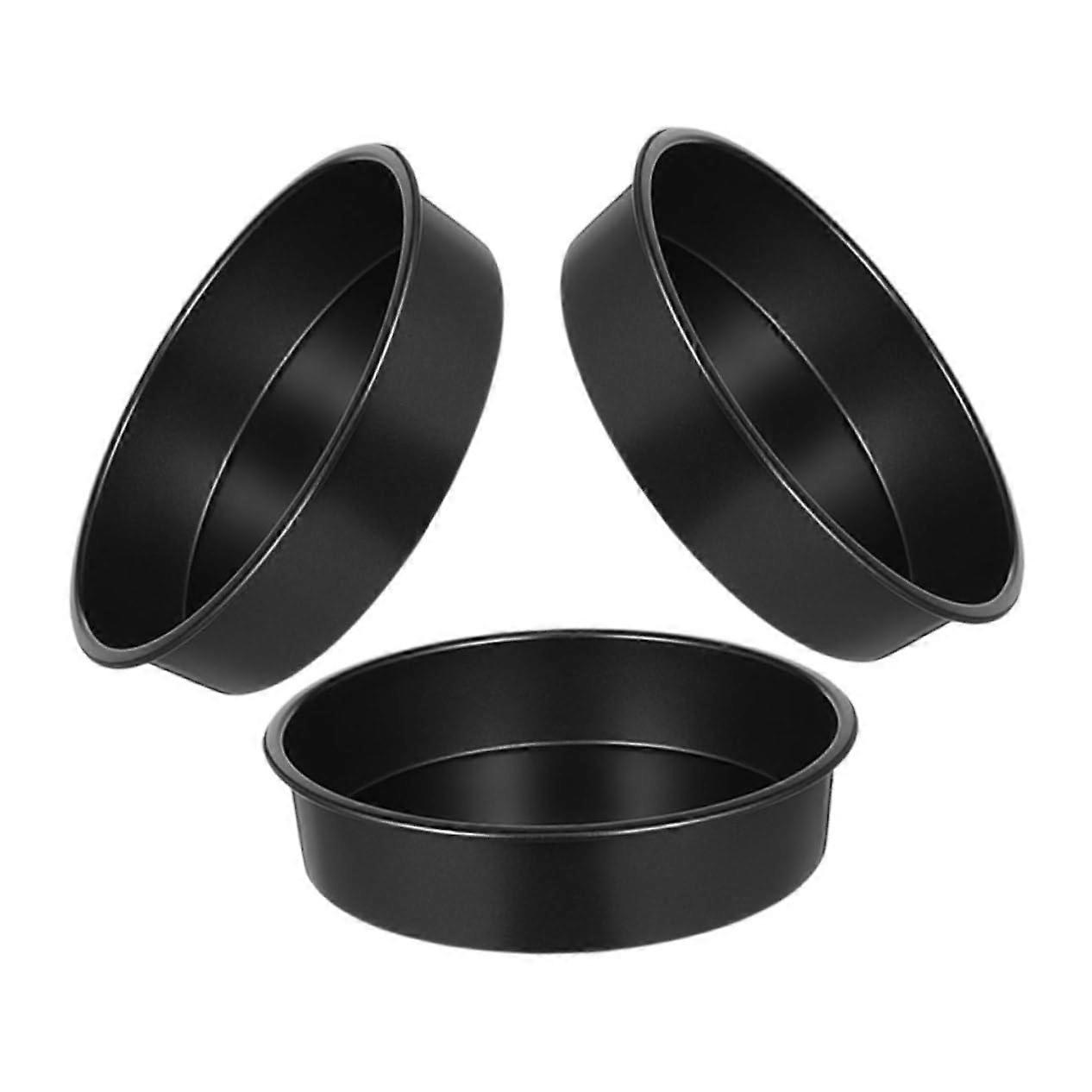 3pcs Deep Nonstick Cake Pan Set with Safe Rounded Edges for Versatile Dessert Baking