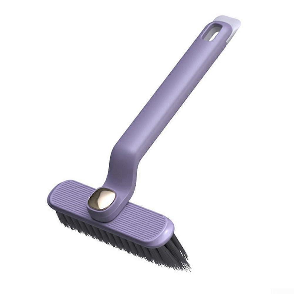 MultiFunction Rotating Cleaning Brush with Ergonomic Long Handle and Durable Hard Bristles Purple