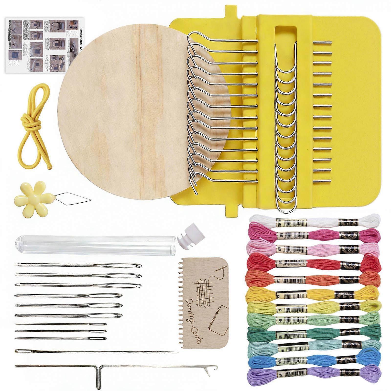 Handheld Small Knitting Tool with Sturdy Metal Construction Easy Operations Ideal for Crafting Multicolor