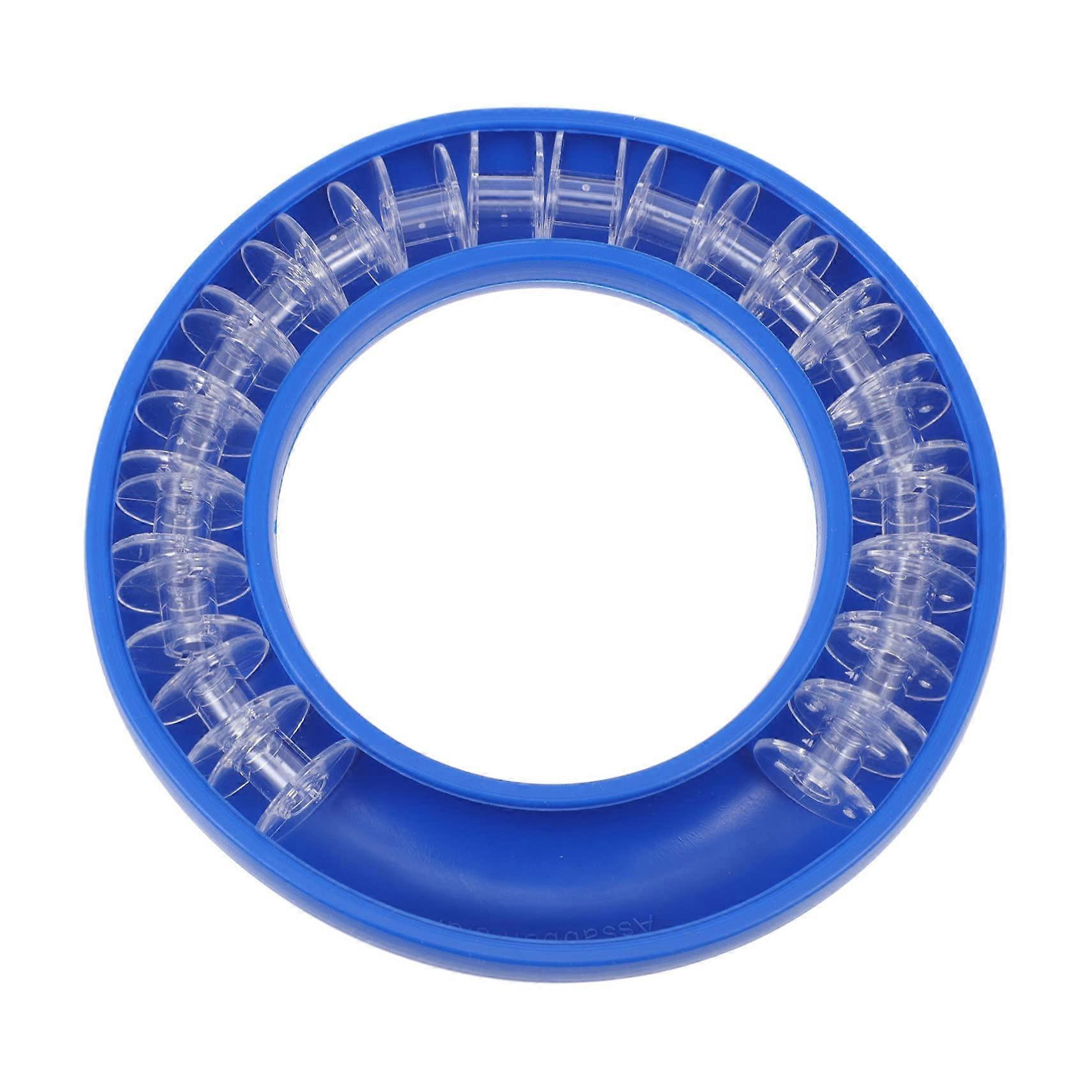 Bobbin Storage Organizer Ring Holds 20 Bobbins Blue Durable Rubber Bobbin Holder for Sewing Projects