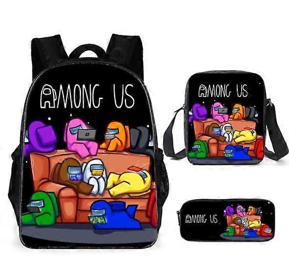 Among Us School Bag Backpack Backpack+Shoulder Bag+Pencil Case