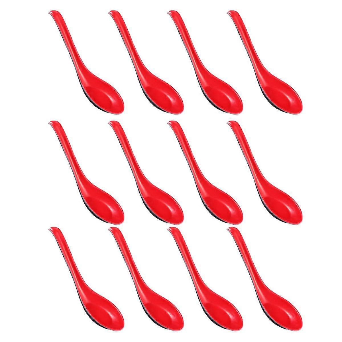 12Pcs Long Handle Serving Spoons Set Durable Soup Spoons Elegant TwoTone Design for Kitchen and Dining
