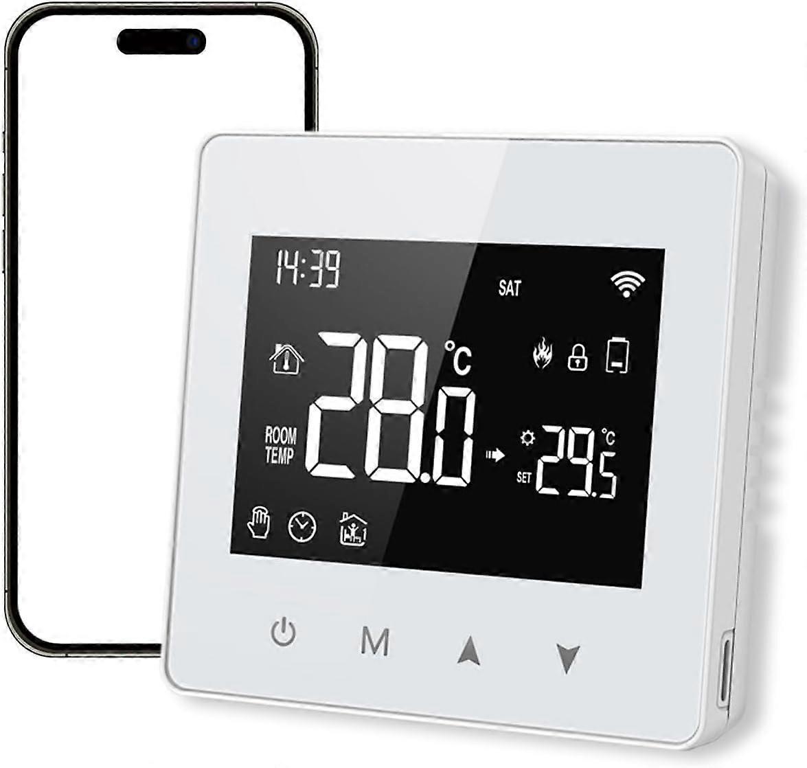 Smart thermostat for combination boilers only. Thermostat for heating control, programming and multi-room function. Glass touchscreen.