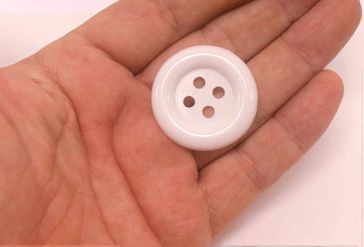 Large Arctic White Buttons 40 Pack