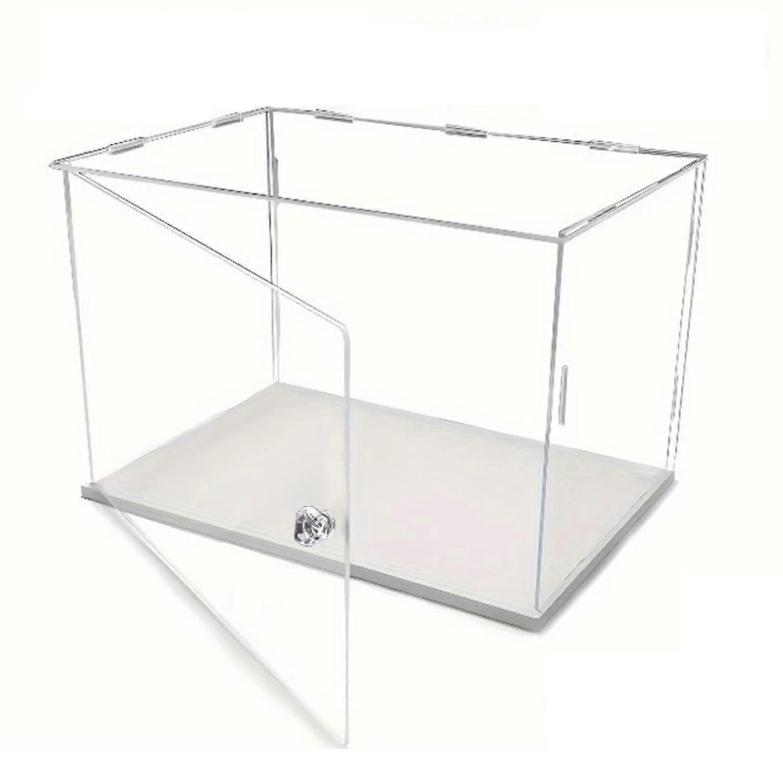 Acrylic Display Case Dustproof Clear Storage Box with Side Door for Figures Models 15x10x10cm