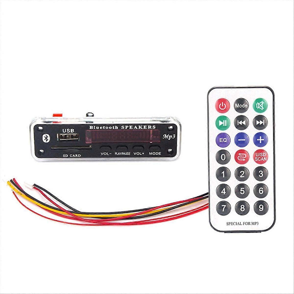 12V Bluetooth 5.0 Audio Decoder Board Mp3 Audio Module USB AUX SD FM Radio Decoder Board Module for 