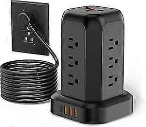 Power Strip Tower with USB Ports, 2000J Surge Protector, Fast Charging, SpaceSaving Design
