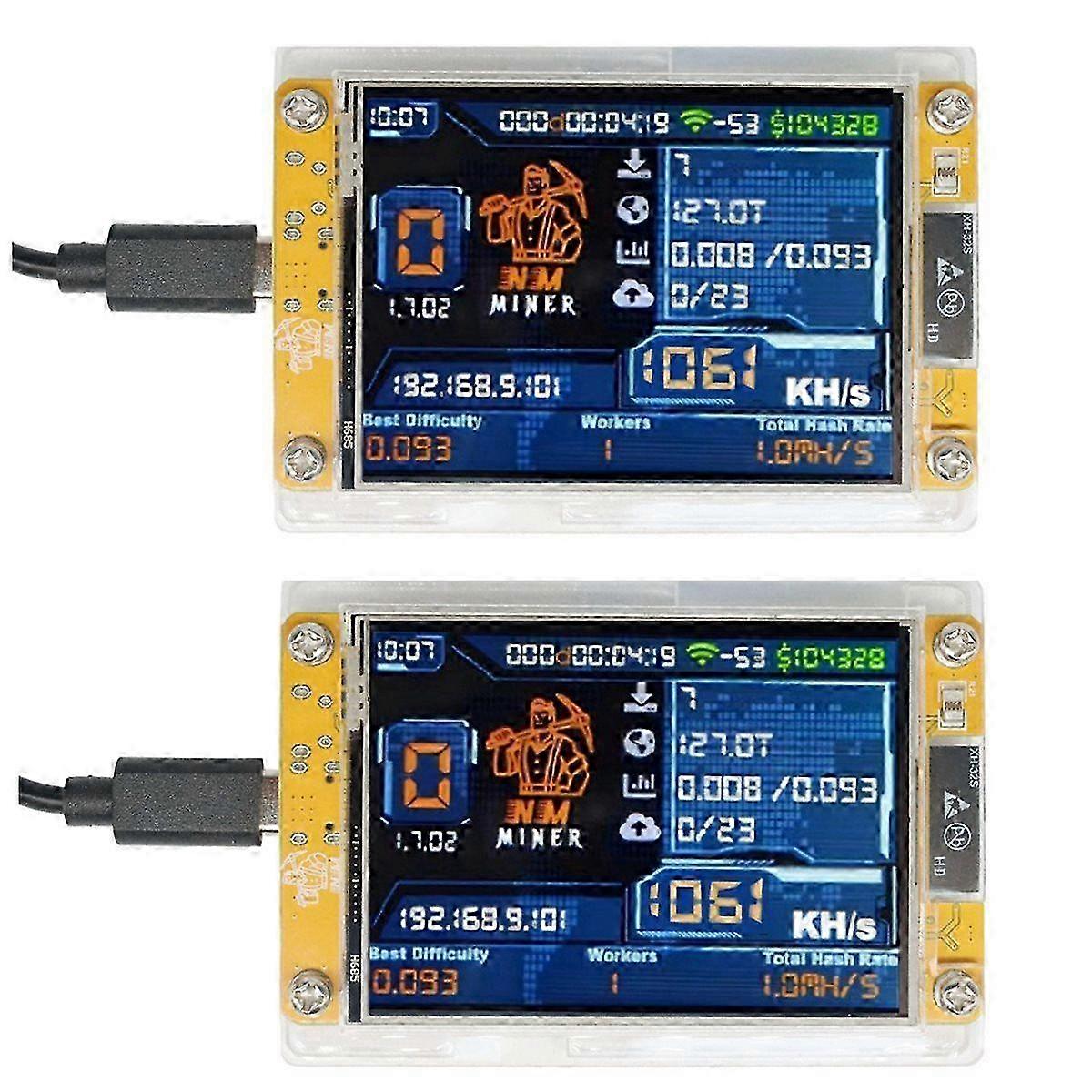 2PCS 1060KH/S Upgraded 2.8 Inch Smart Display for Bitcoin Crypto Mining