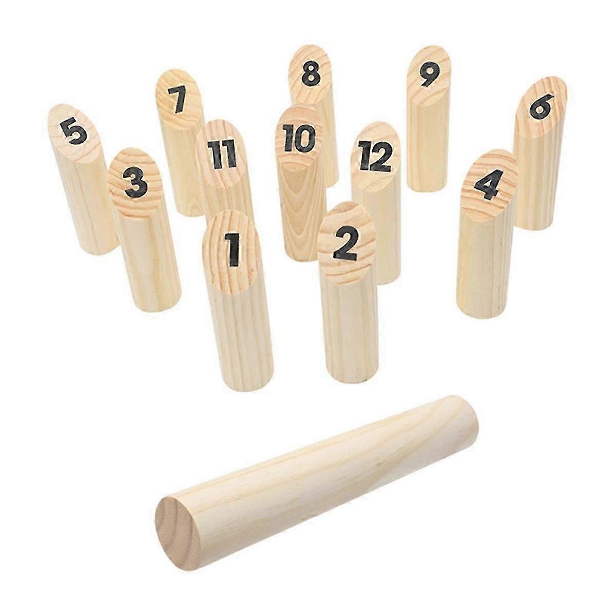Wooden Numbered Block Tossing Game Throw Bowling Throwing Game Set