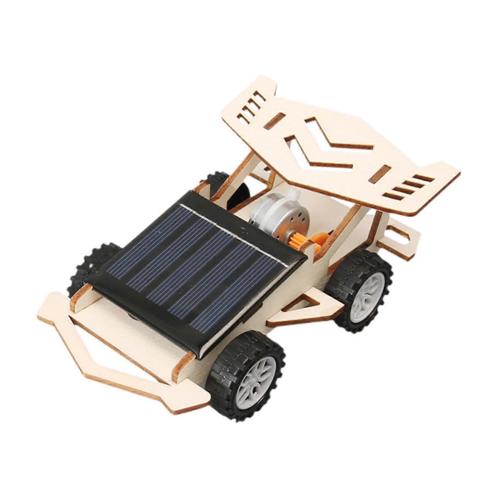 DIY Solar Car Kit for Students STEM Learning Wooden Solar Powered Model Science Project