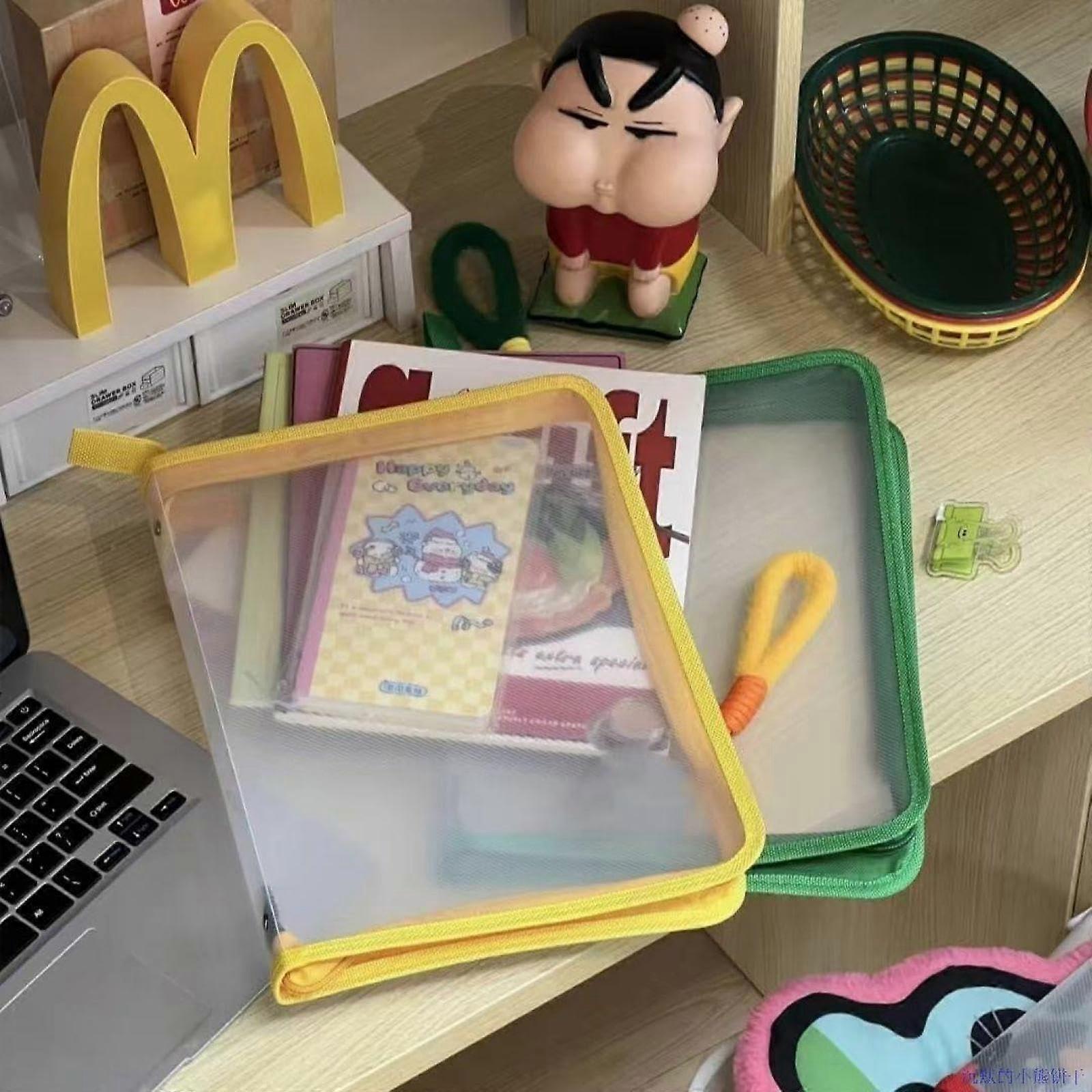 A4 Document Bag Transparent Large Capacity Folder Keeps Papers Flat for School and Office