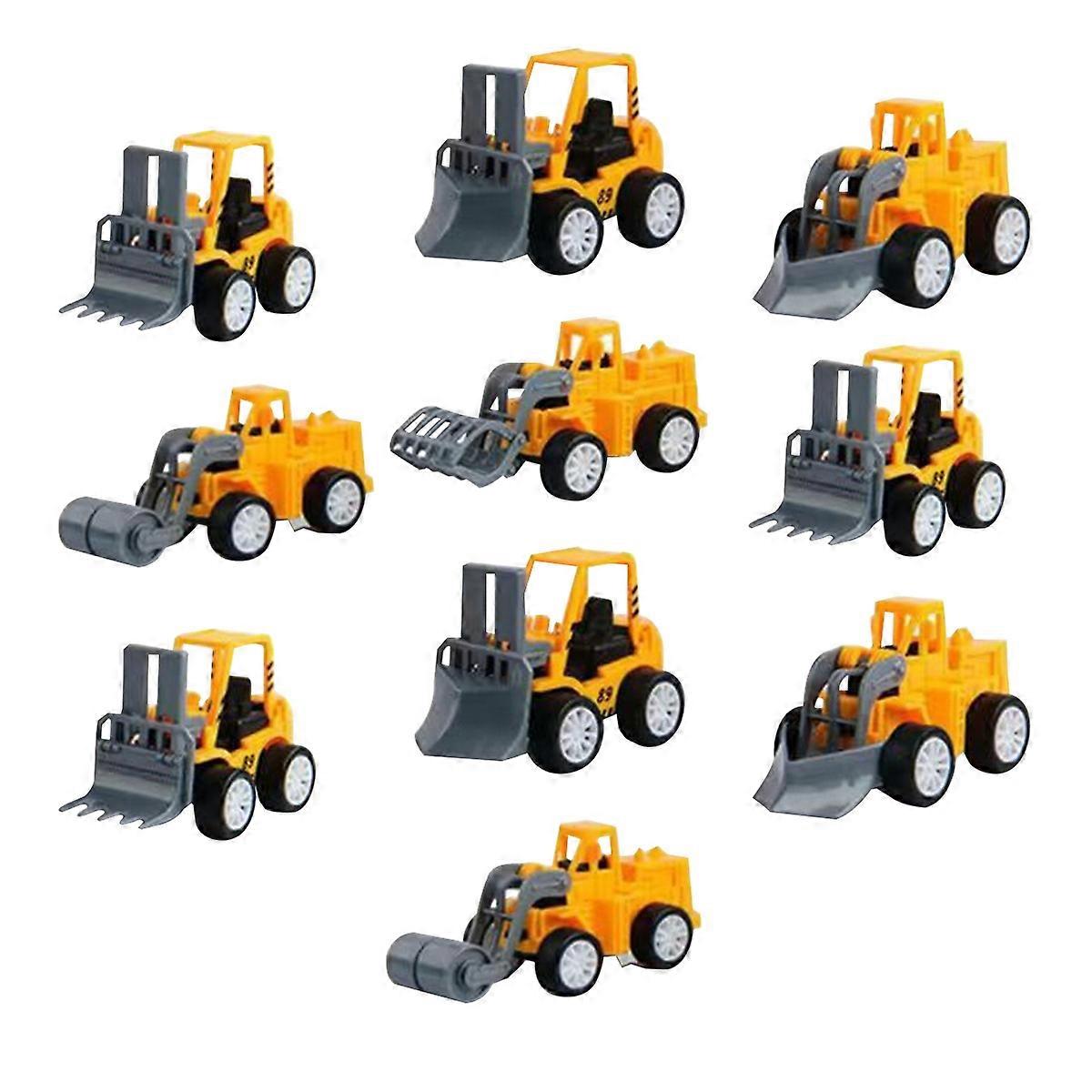 Mini Construction Engineering Trucks Pull Back Car Toys for Kids 10Pcs