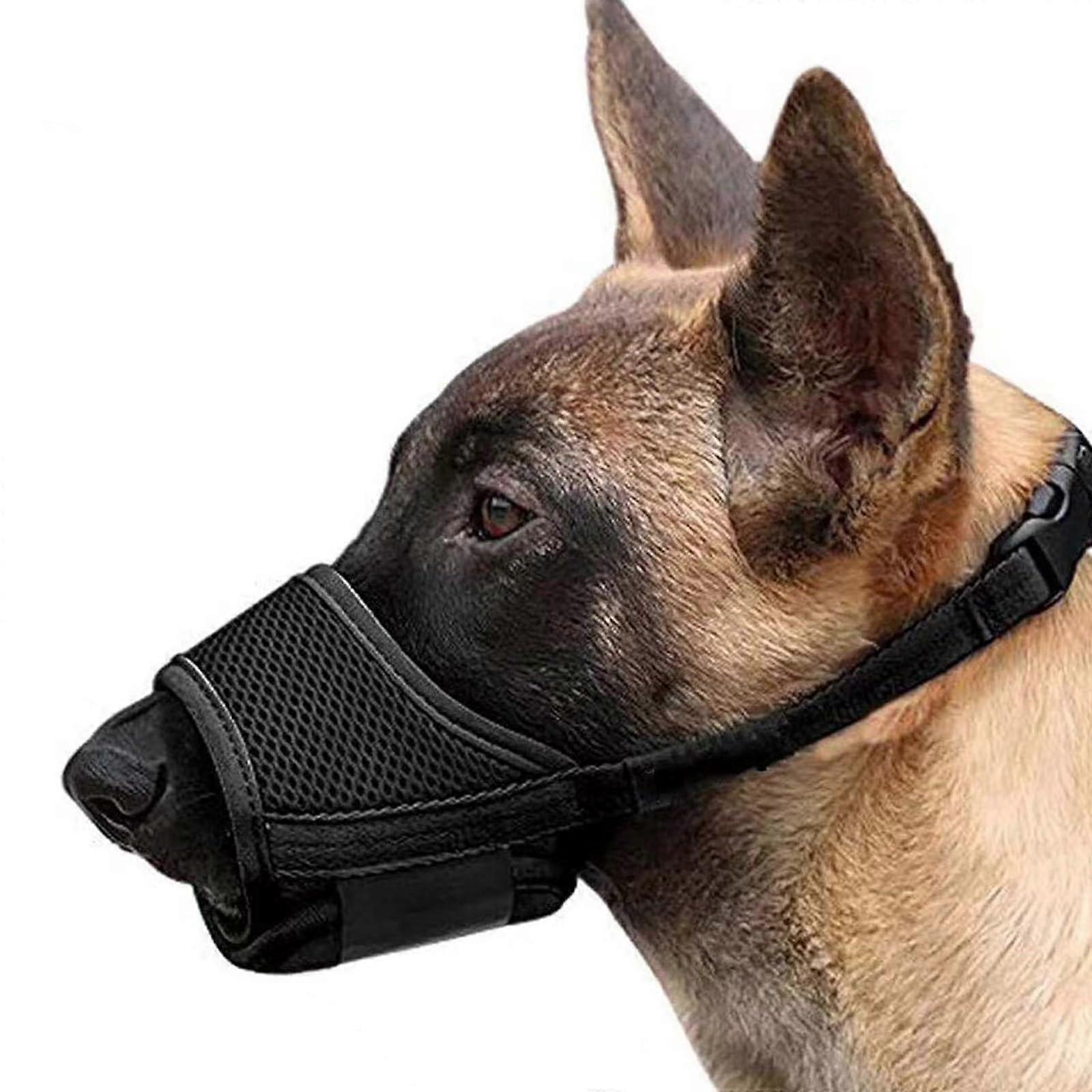 Adjustable Breathable Dog Muzzle for Medium Dogs with Bite Prevention and Soft Nylon Mesh
