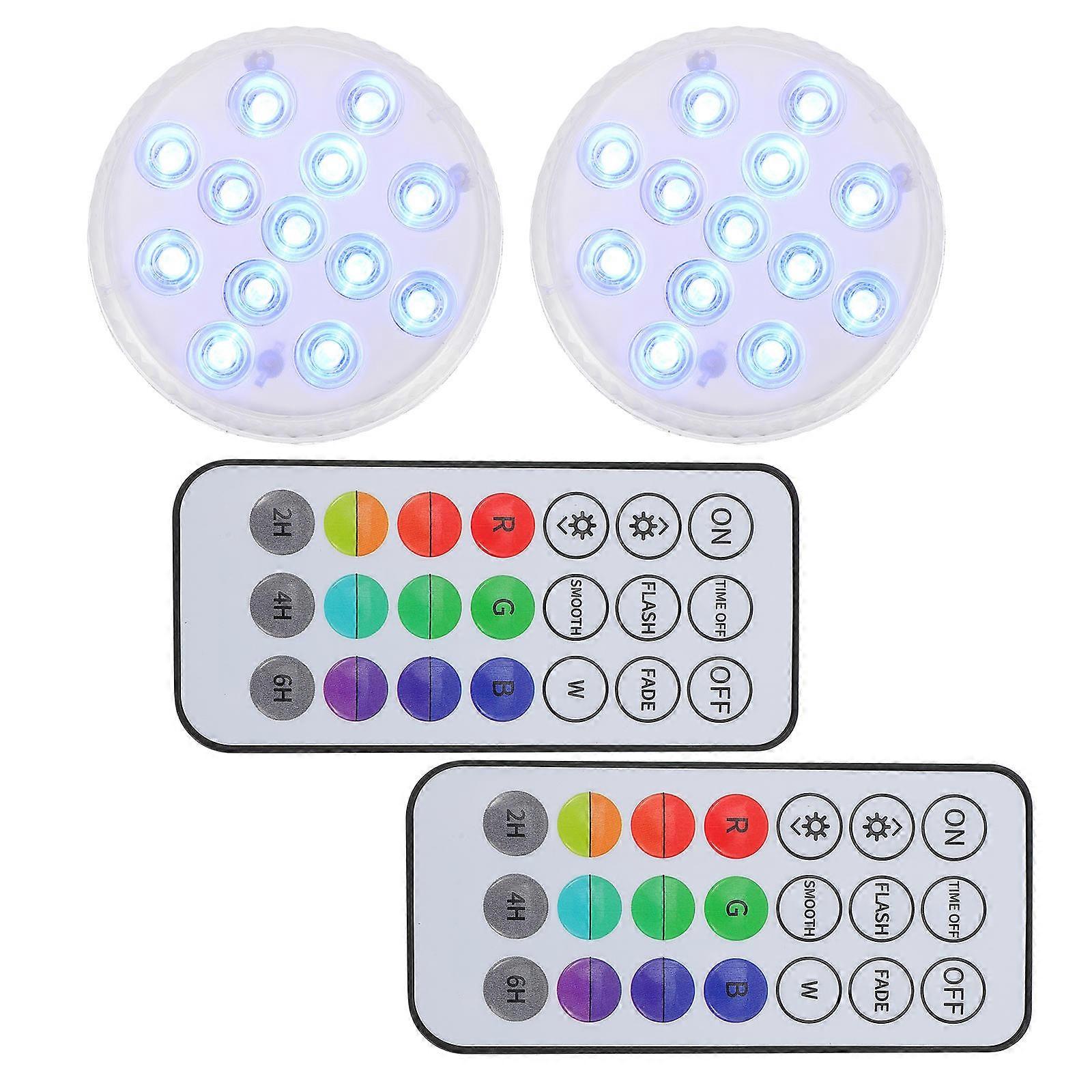 Swimming Pool Lamp Remote Controlled Light 2Sets White Underwater Decor